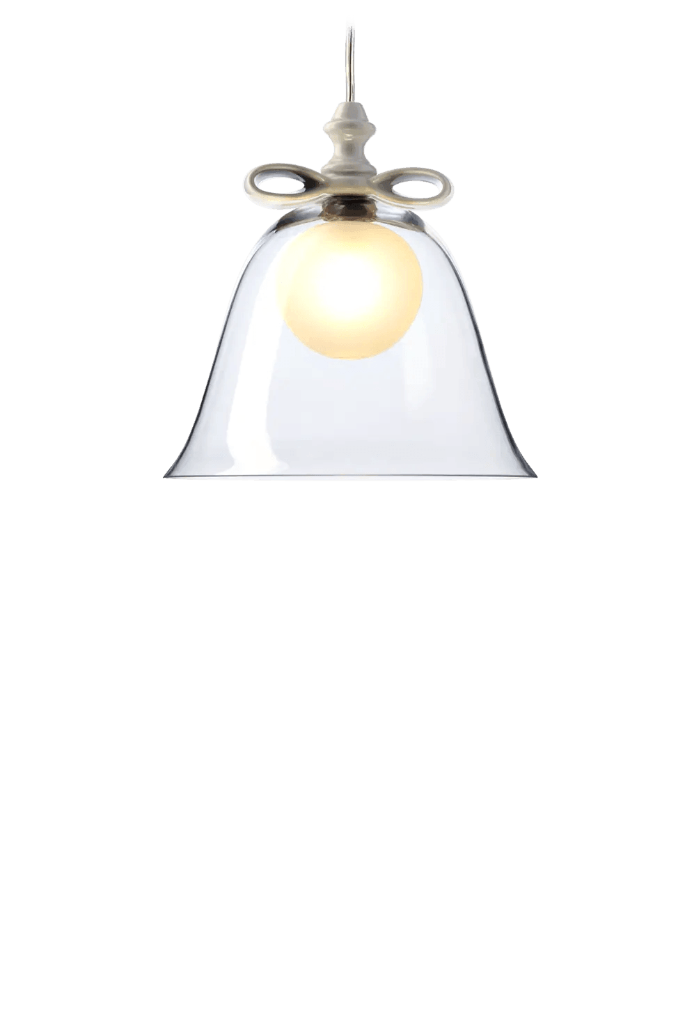Lampa wisząca BELL transparentne szkło z białym Moooi 23 cm Eye on Design