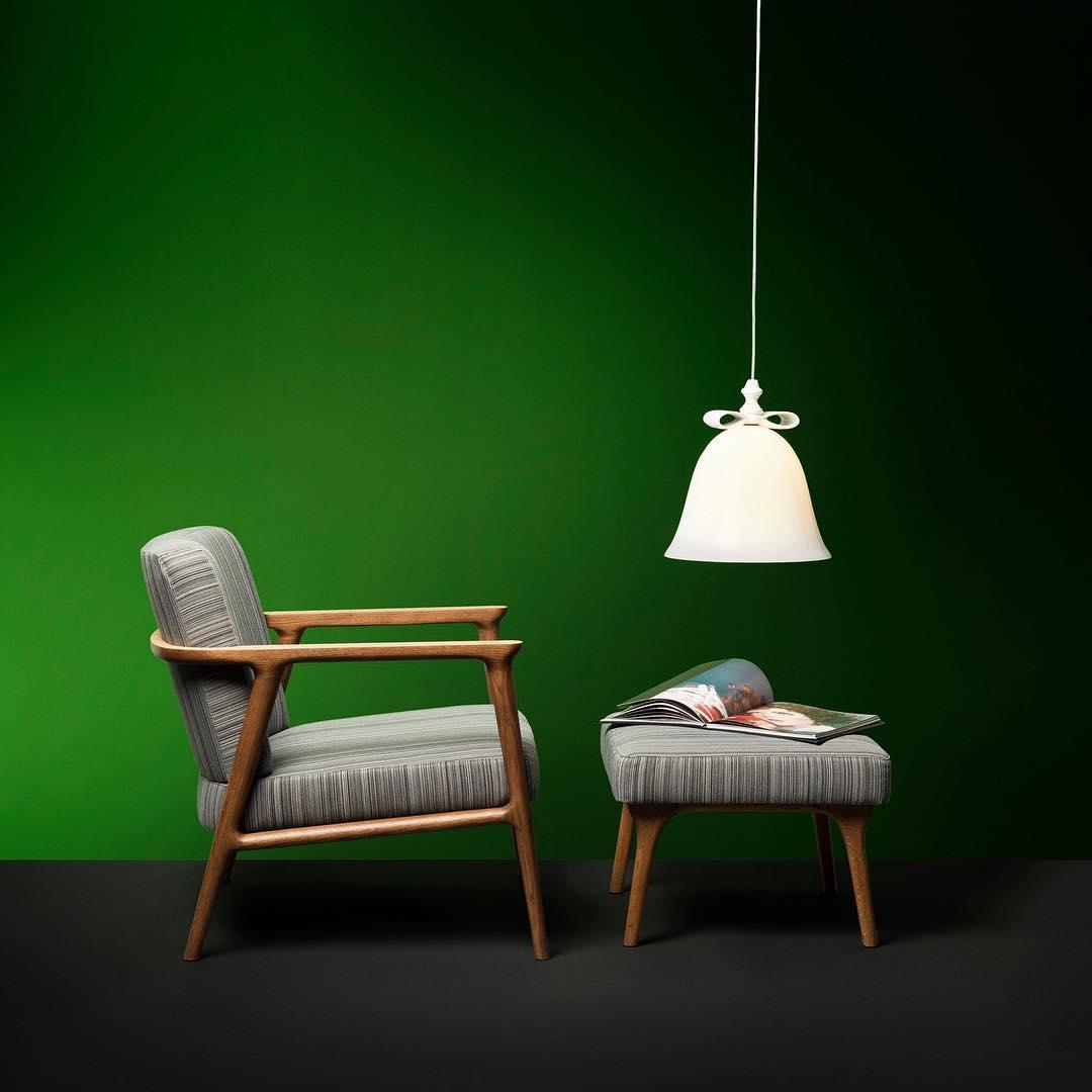 Lampa wisząca BELL transparentne szkło z białym Moooi Eye on Design