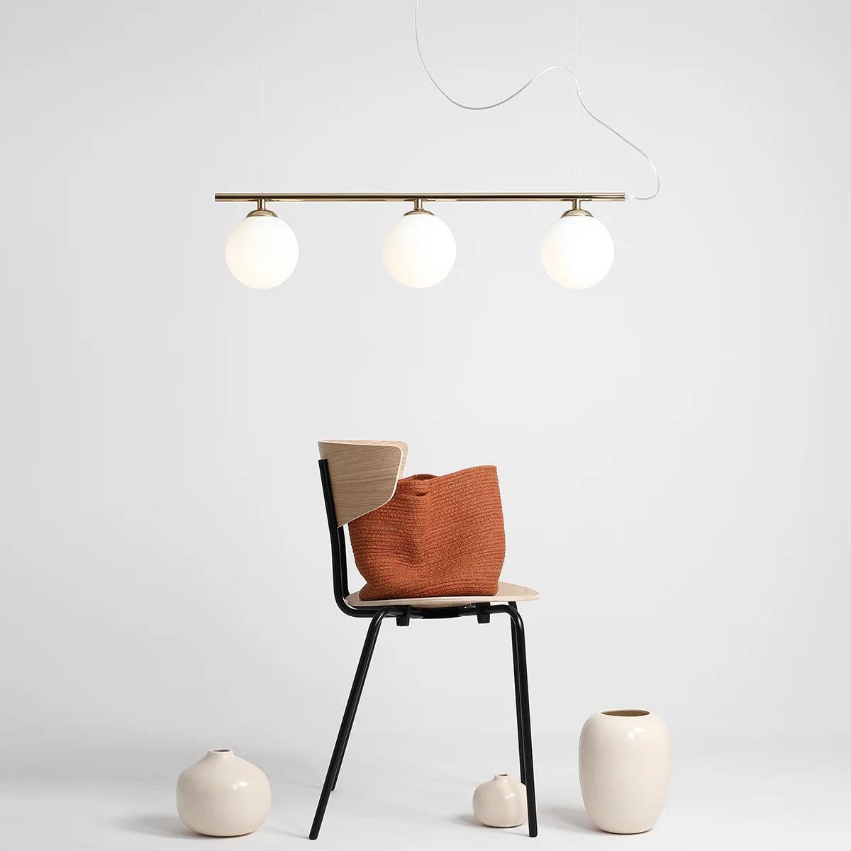 Lampa wisząca BERYL GLASS TRIO złoty Artera Eye on Design