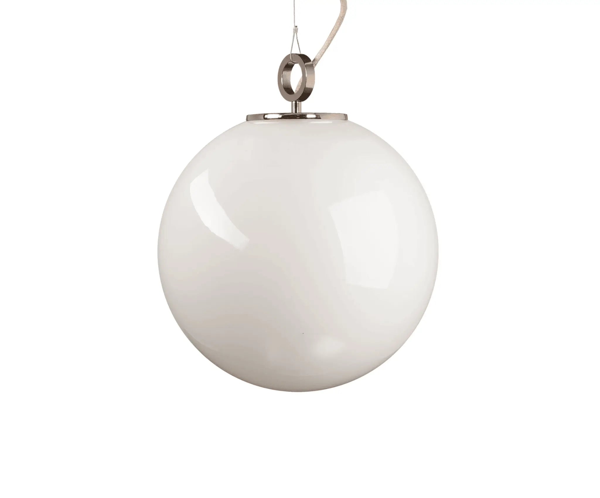 Lampa wisząca BIAŁA KULA nikiel – Embassy Interiors