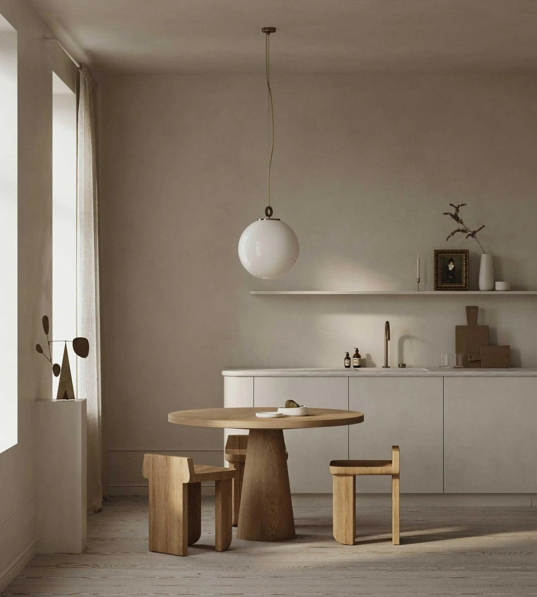 Lampa wisząca BIAŁA KULA nikiel – Embassy Interiors