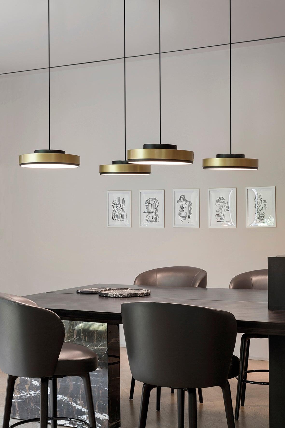 Lampa wisząca DISCUS czarny z mosiężnym wykończeniem Contardi Eye on Design
