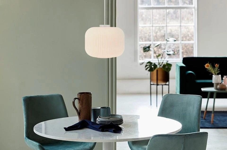 Lampa wisząca MILFORD OVAL szkło z białym wykończeniem Nordlux Eye on Design