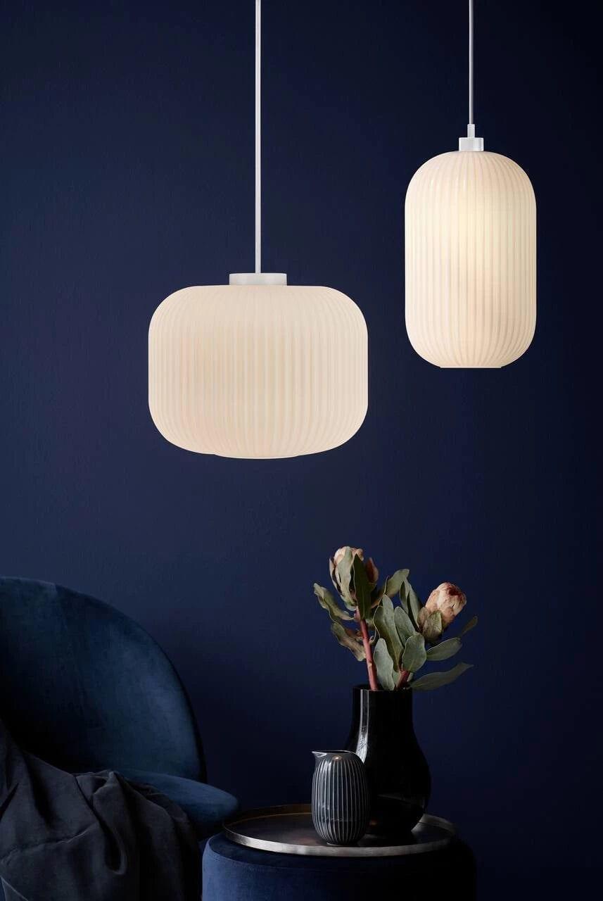 Lampa wisząca MILFORD OVAL szkło z białym wykończeniem Nordlux Eye on Design
