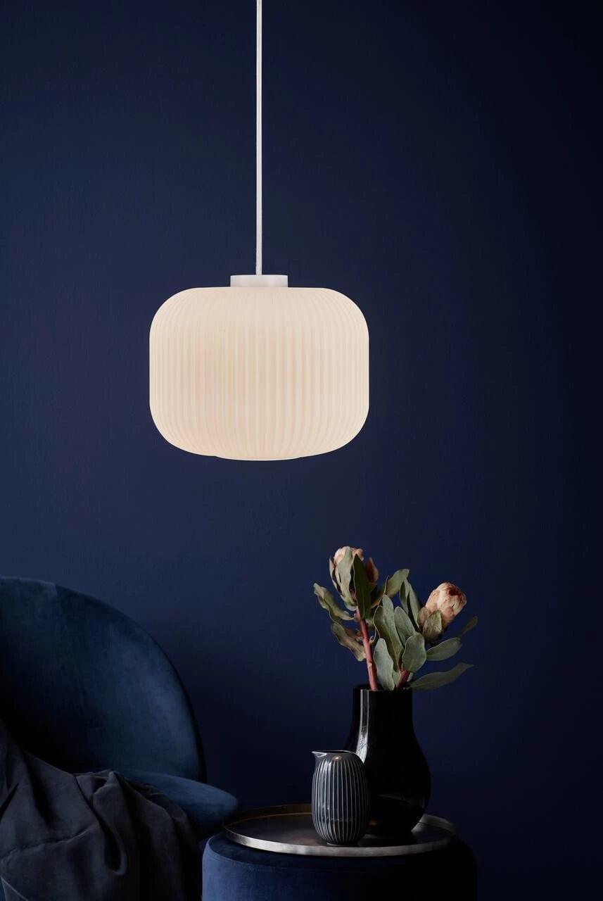 Lampa wisząca MILFORD OVAL szkło z białym wykończeniem Nordlux Eye on Design