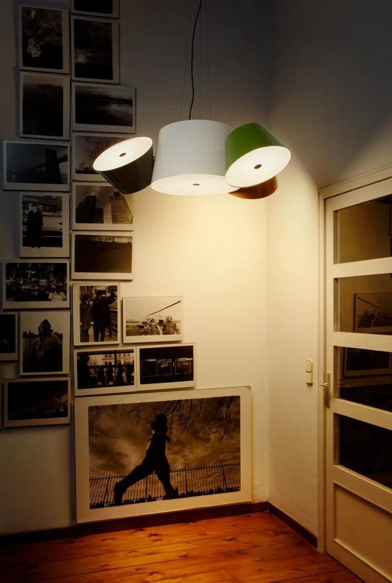 Lampa wisząca okrągła TAM TAM biały z białymi kloszami Marset Eye on Design