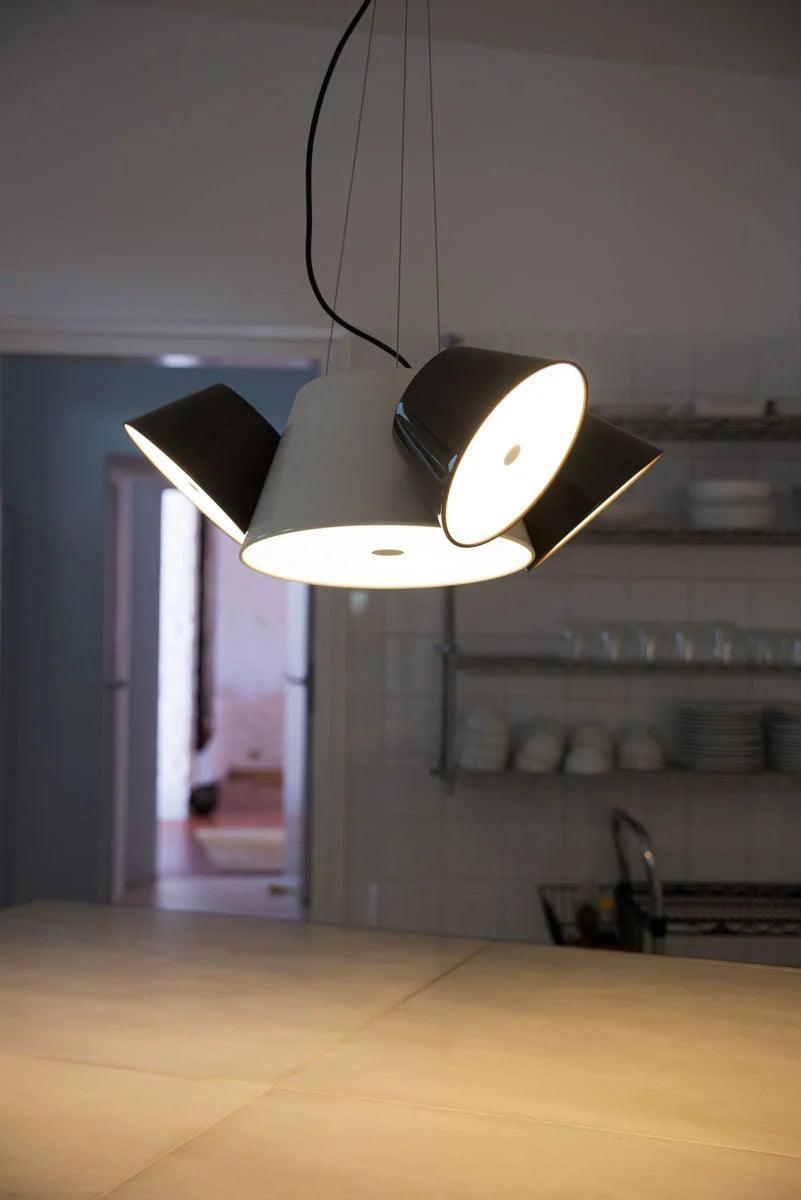 Lampa wisząca okrągła TAM TAM biały z białymi kloszami Marset Eye on Design