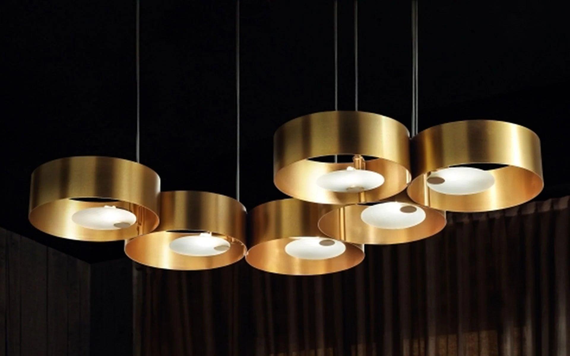 Lampa wisząca SOUND OR6 szczotkowany złoty Masiero Eye on Design