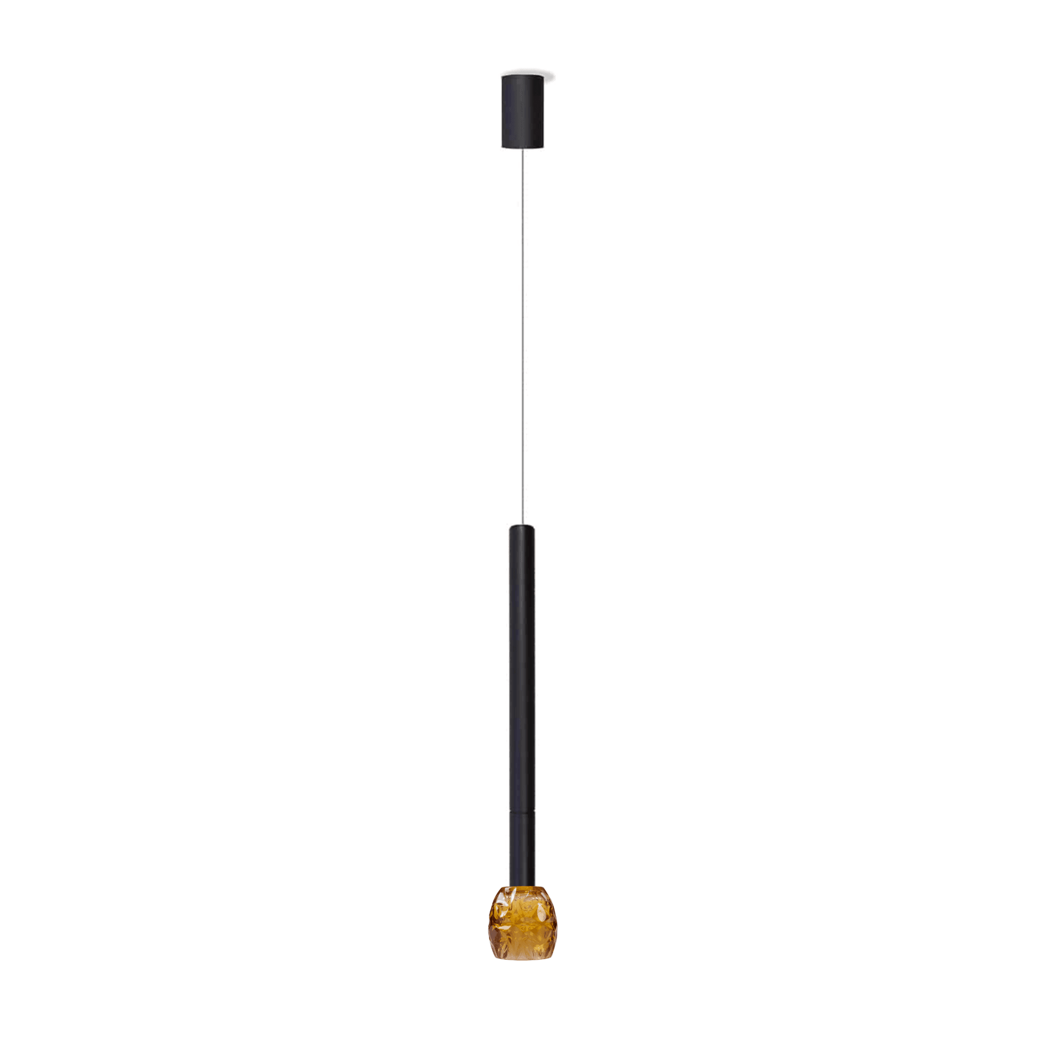 Lampa wisząca TENEBRA czarny Contardi 2 m klosz kryształowy Amber Venezia Eye on Design