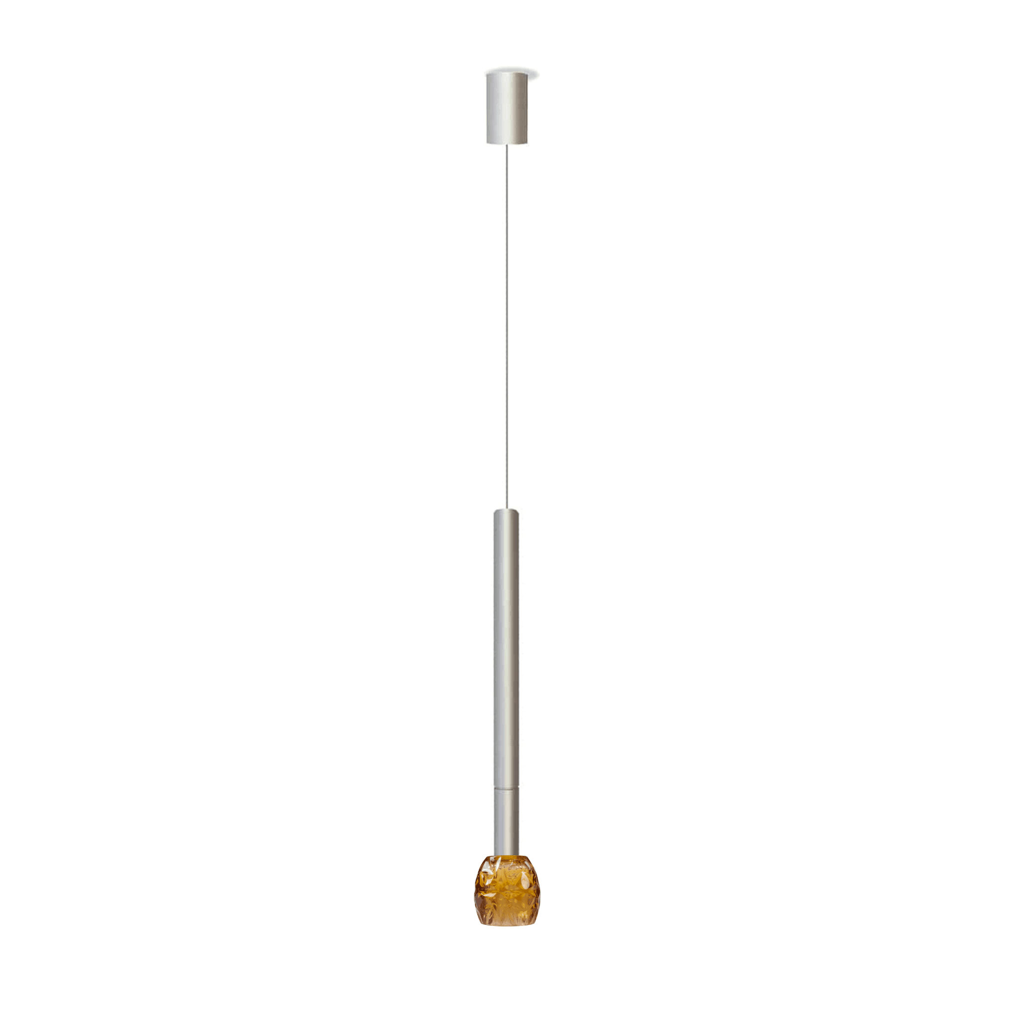 Lampa wisząca TENEBRA srebrny Contardi 2 m klosz kryształowy Amber Venezia Eye on Design