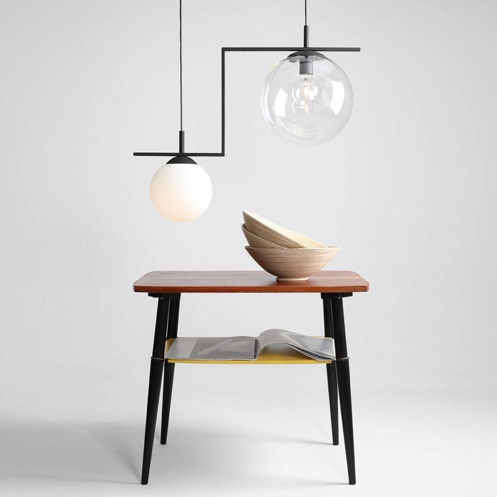 Lampa wisząca ZAC DUO czarny z białym i przezroczystym kloszem Artera Eye on Design