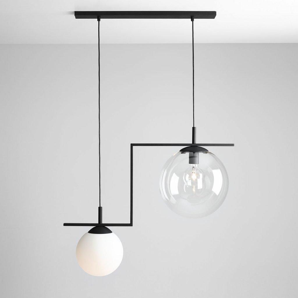 Lampa wisząca ZAC DUO czarny z białym i przezroczystym kloszem Artera Eye on Design
