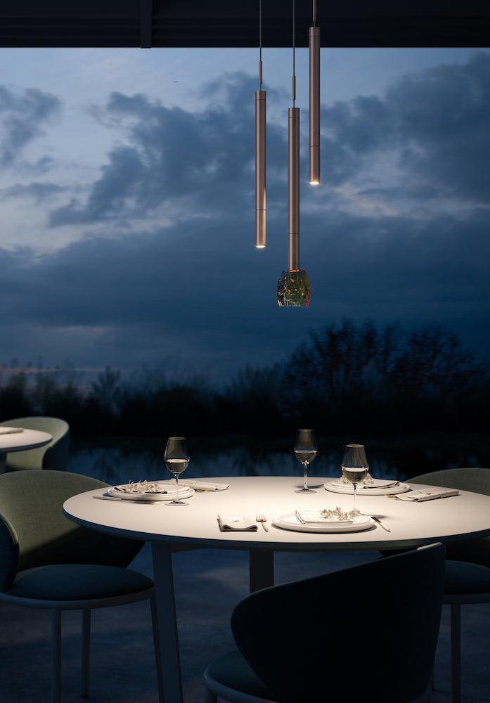 Lampa wisząca zewnętrzna TENEBRA BATTERY srebrny Contardi Eye on Design