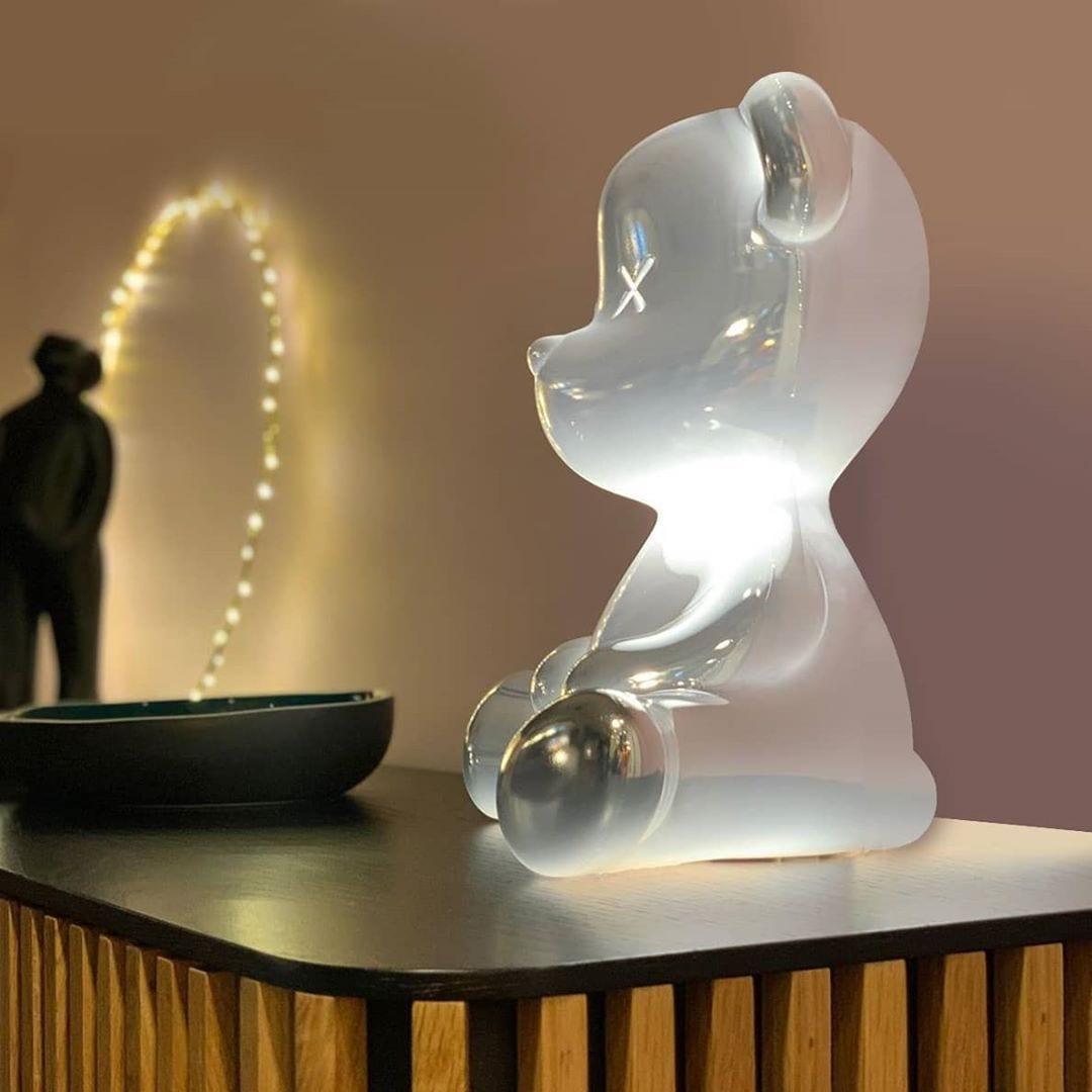 Lampka TEDDY BOY srebrny Qeeboo Eye on Design