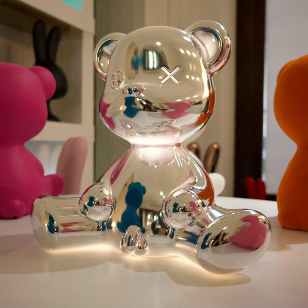 Lampka TEDDY BOY srebrny Qeeboo Eye on Design