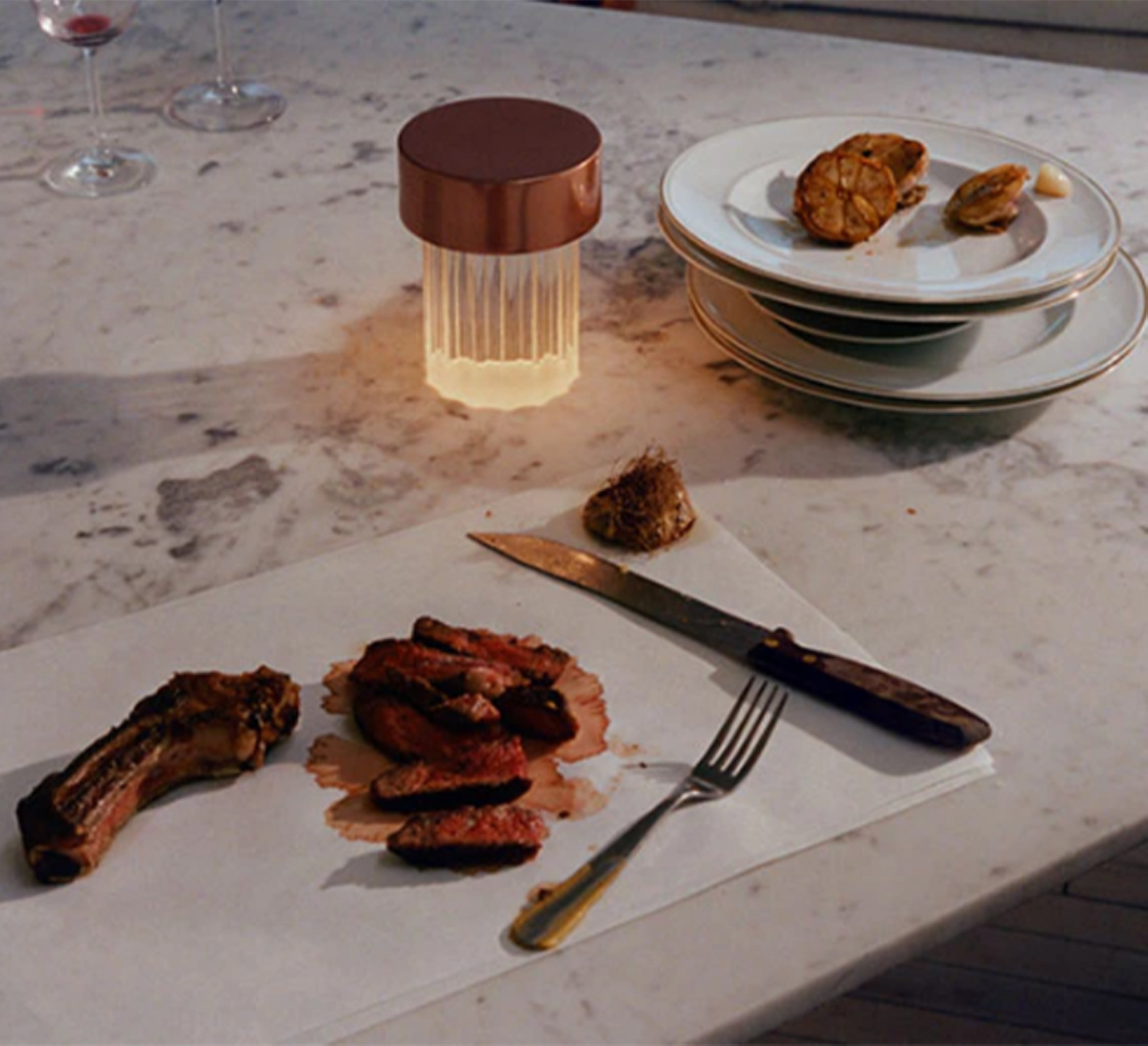 LAST ORDER FLUTED Portable Lamp Copper