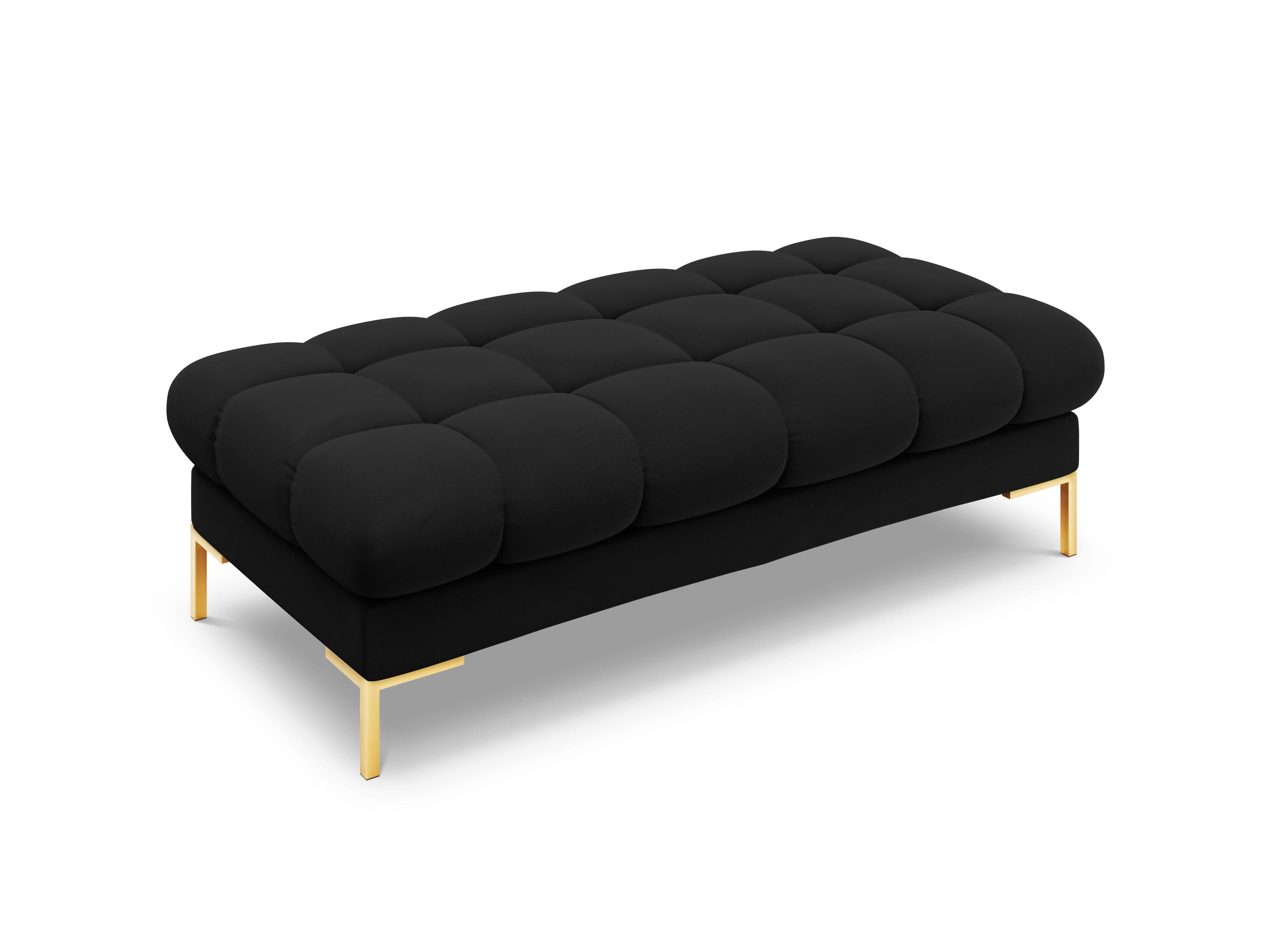 Ławka aksamitna BALI czarny ze złotą podstawą Cosmopolitan Design Eye on Design