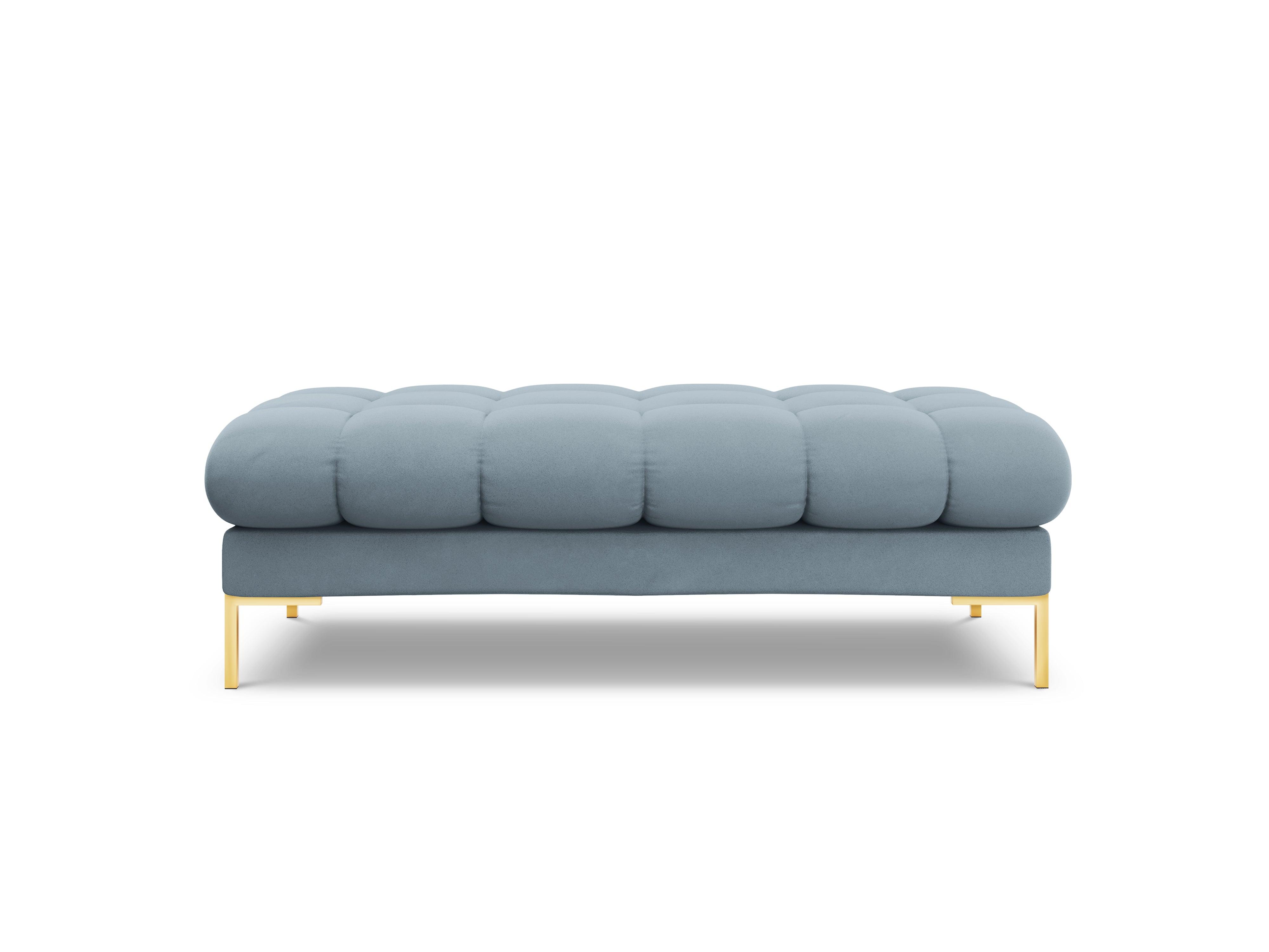 Ławka aksamitna BALI jasnoniebieski ze złotą podstawą Cosmopolitan Design Eye on Design