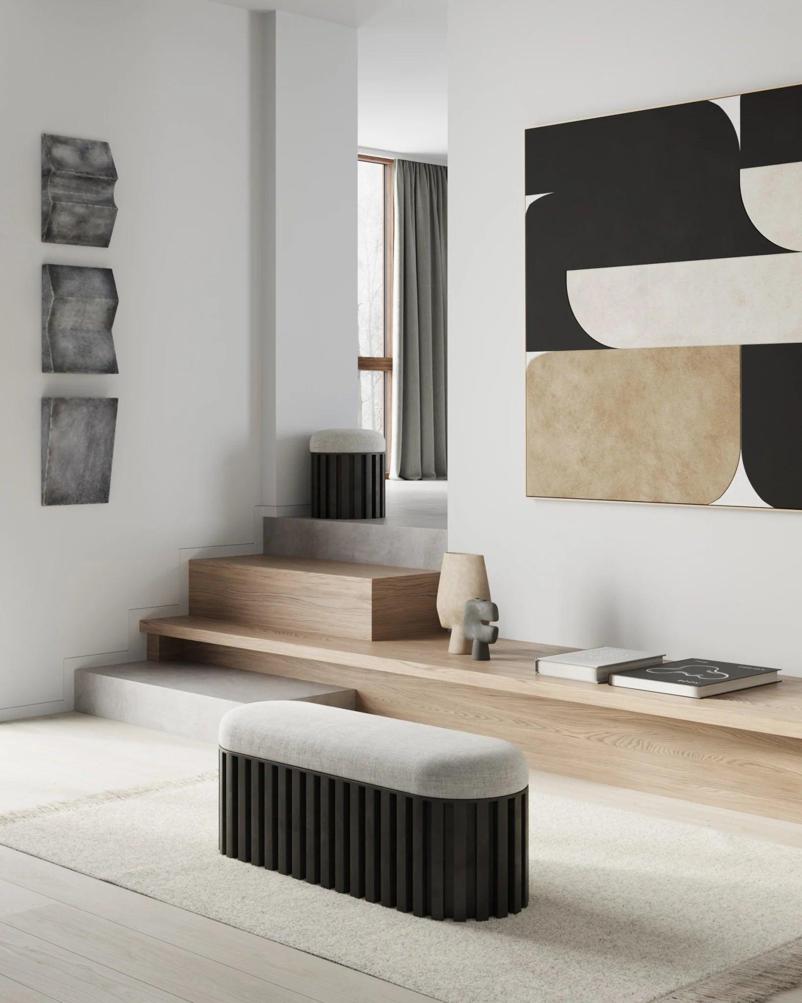 Ławka TRIBU kremowy z ciemnobrązową podstawą 101 Copenhagen Eye on Design