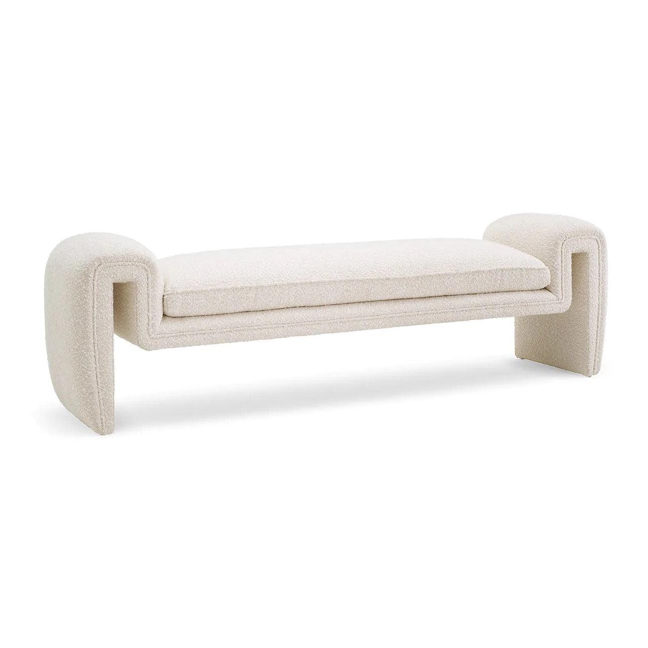 Ławka w tkaninie boucle TONDO kremowy Eichholtz 177 cm Eye on Design