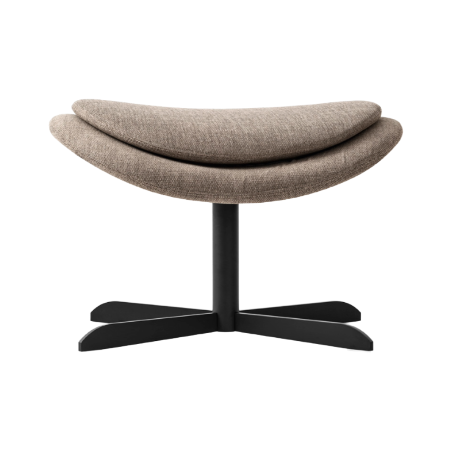 Upholstered LAZY Footrest with Black Metal Base
