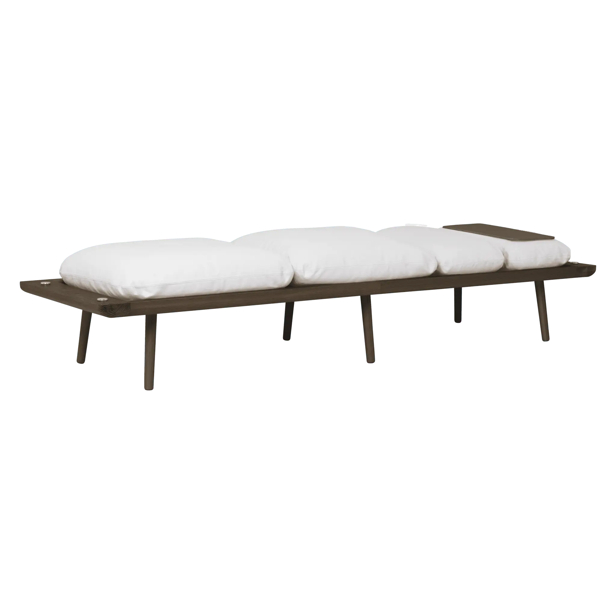 Leżanka LOUNGE AROUND baby blue z ciemno dębową podstawą – Umage
