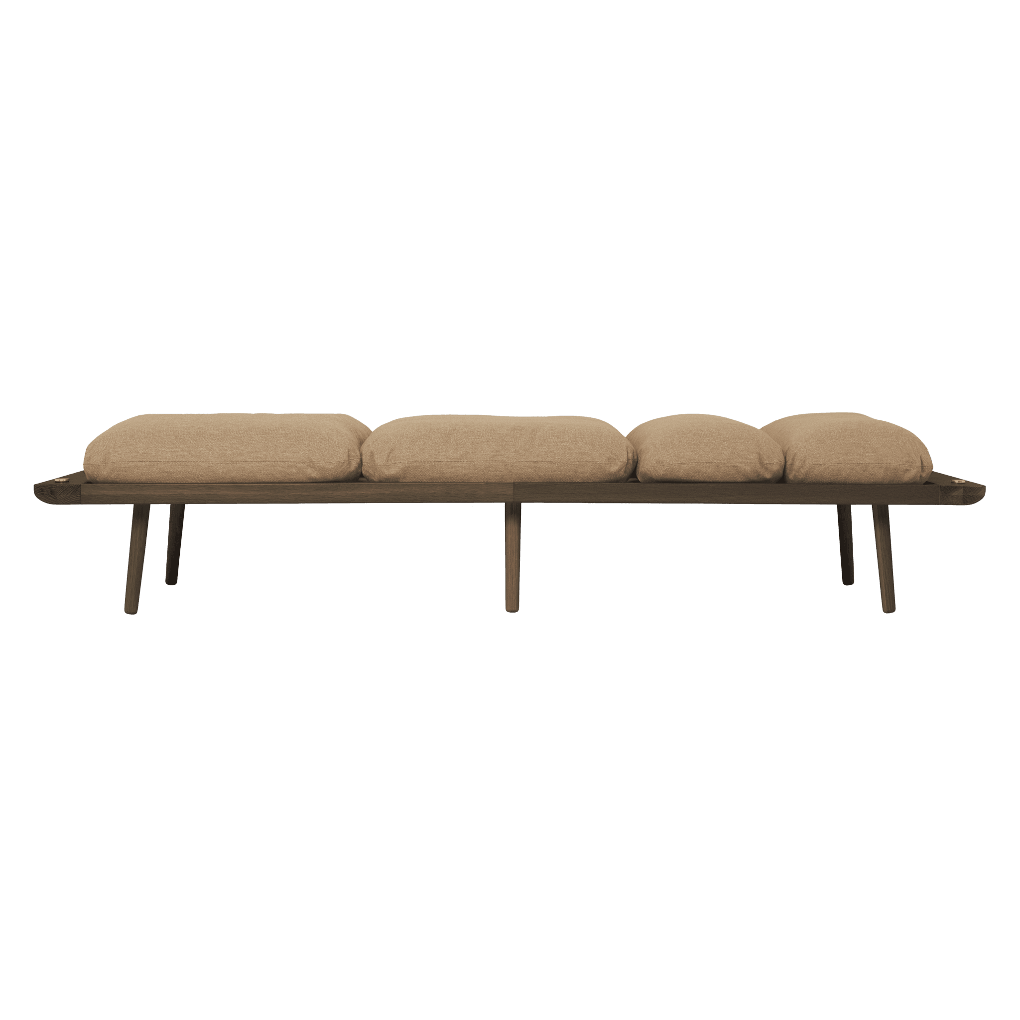 Leżanka LOUNGE AROUND karmelowy z ciemno dębową podstawą UMAGE Eye on Design
