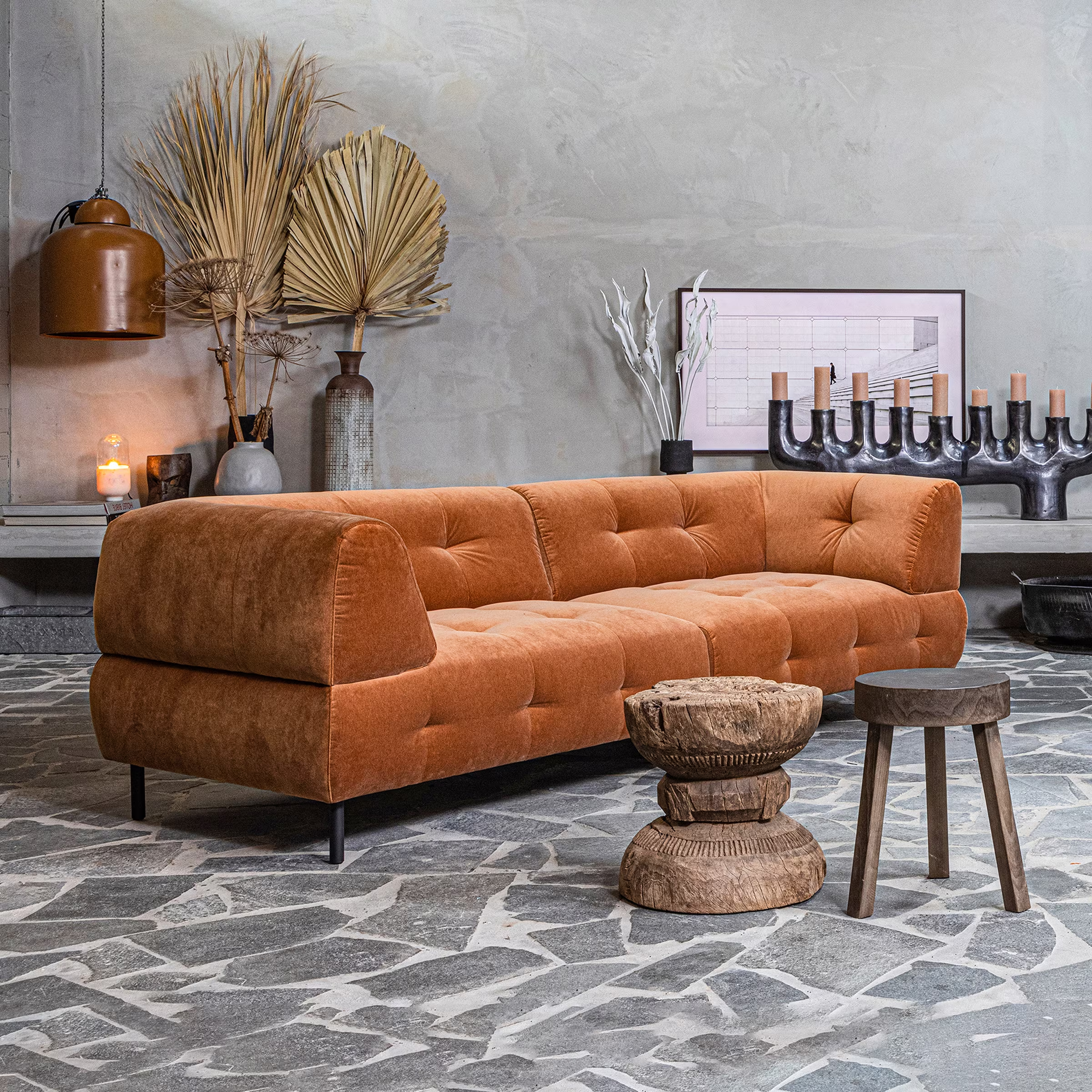 4-Personen-Sofa Lloyd Green Melange