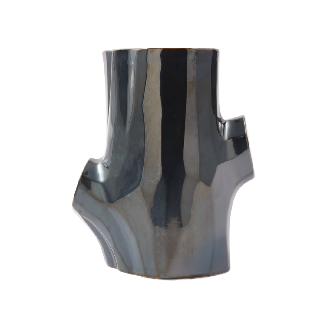 LOG Vase dunkelgrau