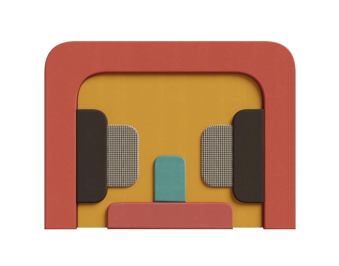 Łóżko tapicerowane PLUM 3 koralowy z żółtym Happy Barok Eye on Design