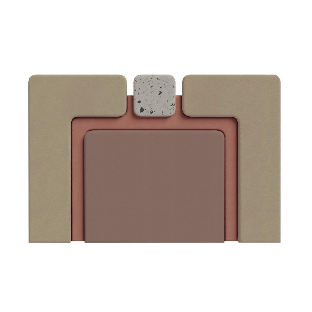 Łóżko tapicerowane PLUM 6 brązowy z beżowym Happy Barok Eye on Design