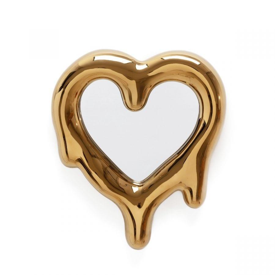 Lusterko i ramka na zdjęcia MELTED HEART złoty Seletti Eye on Design