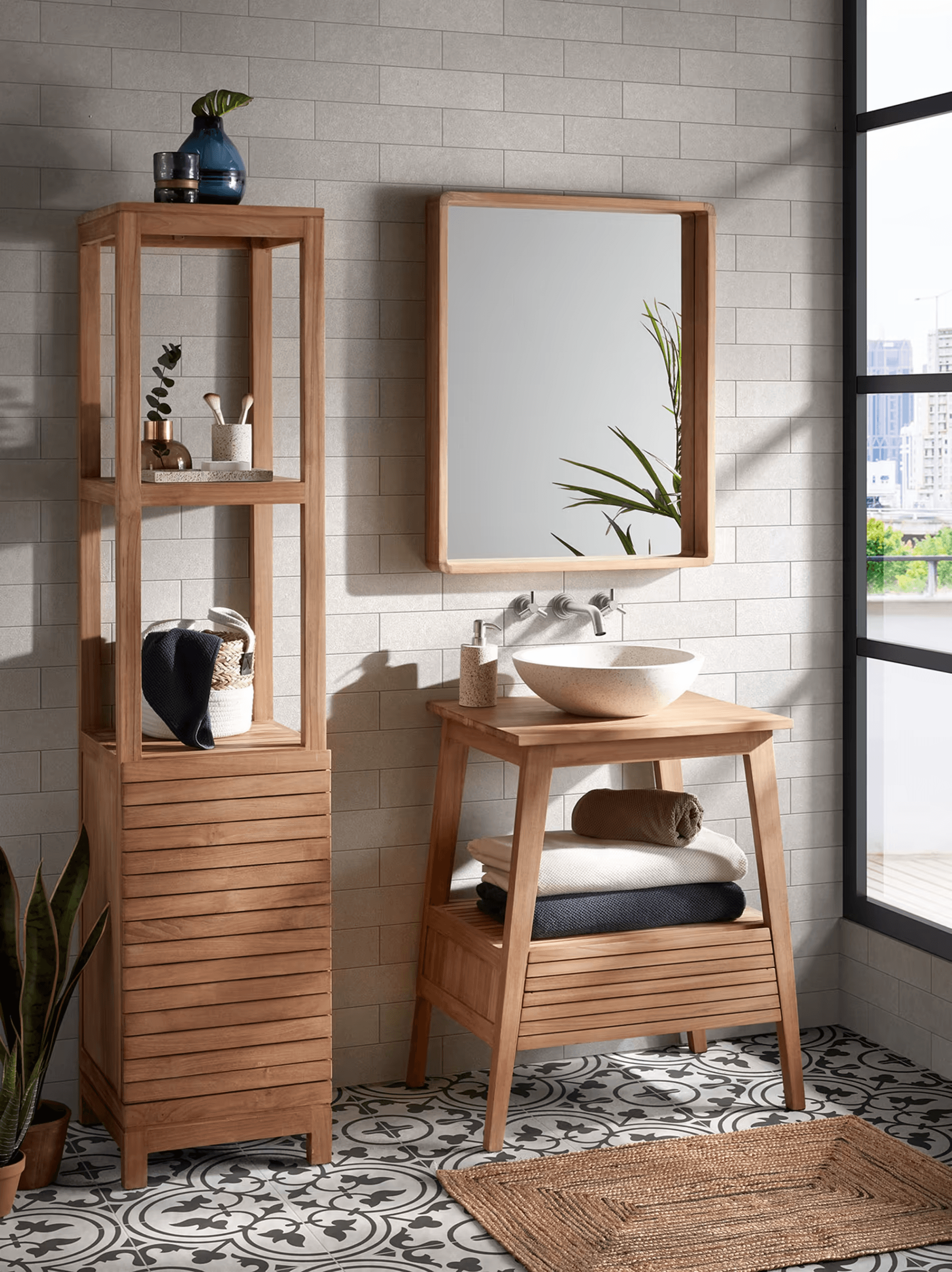 Lustro KUVENI lite drewno tekowe La Forma Eye on Design