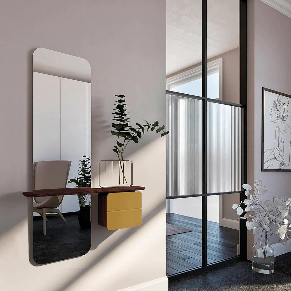 Lustro ONE MORE LOOK szafranowy z ciemnym dębem UMAGE Eye on Design