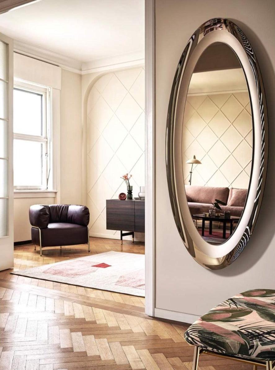 Lustro owalne SURFACE brązowy, marka Calligaris