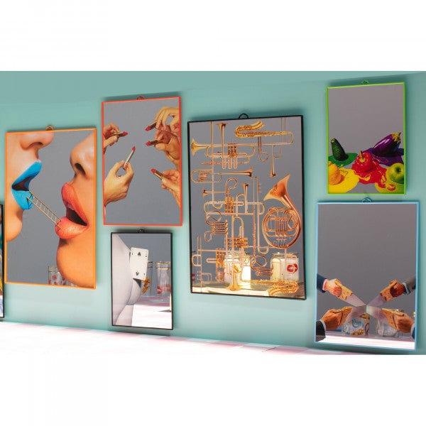 Lustro SAWS w niebieskiej ramce Seletti Eye on Design