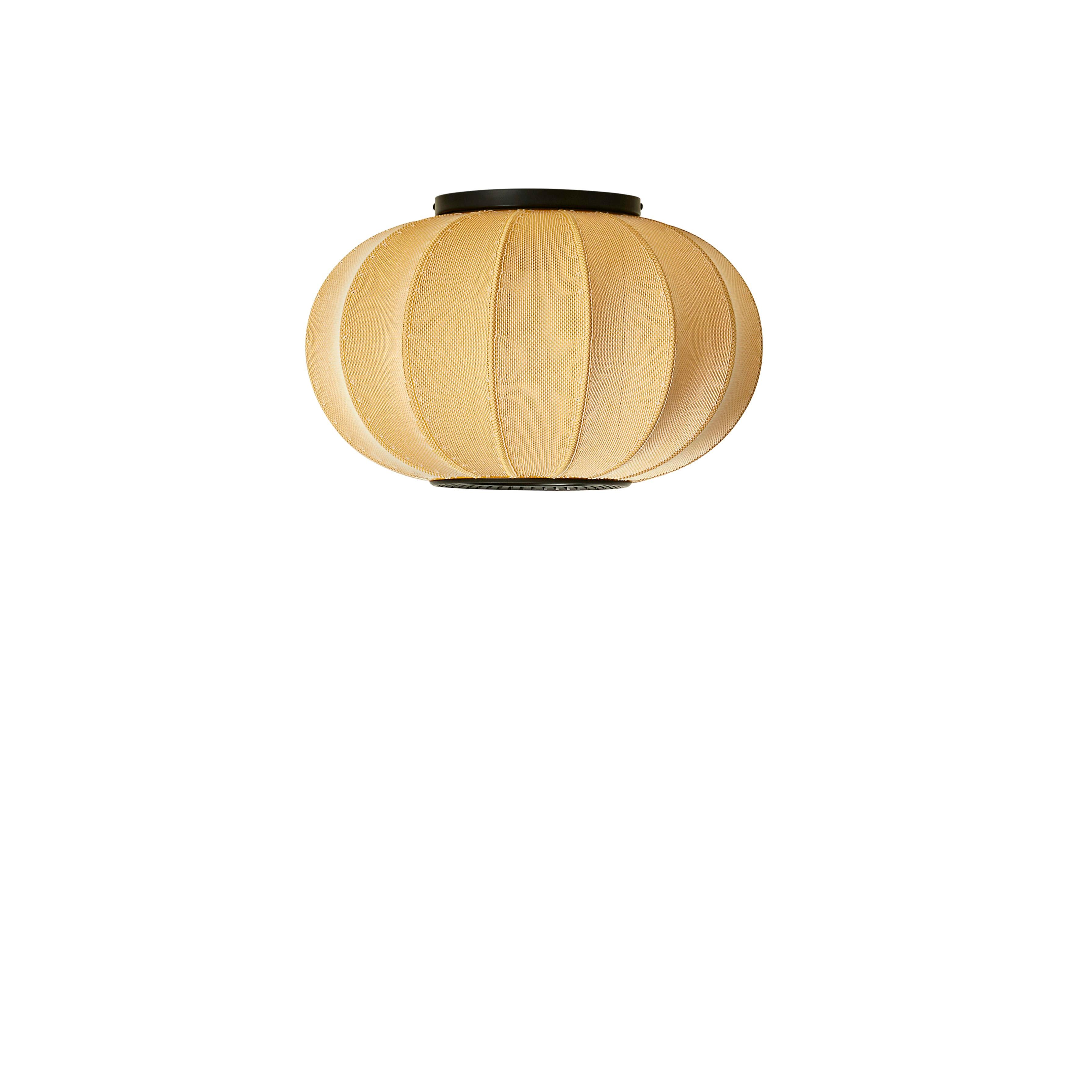 Ovale Deckenlampe mit Strickwitgelb