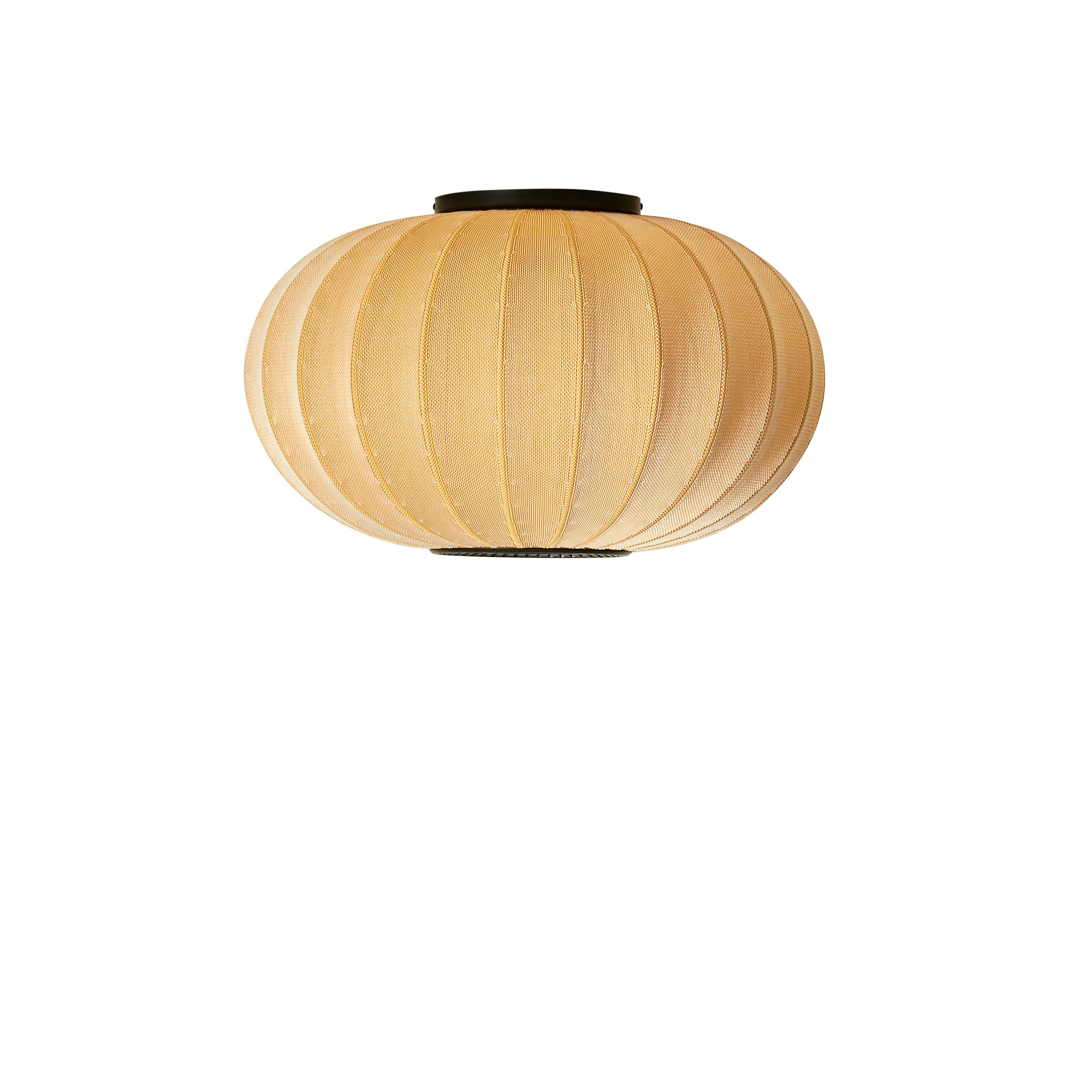 Ovale Deckenlampe mit Strickwitgelb