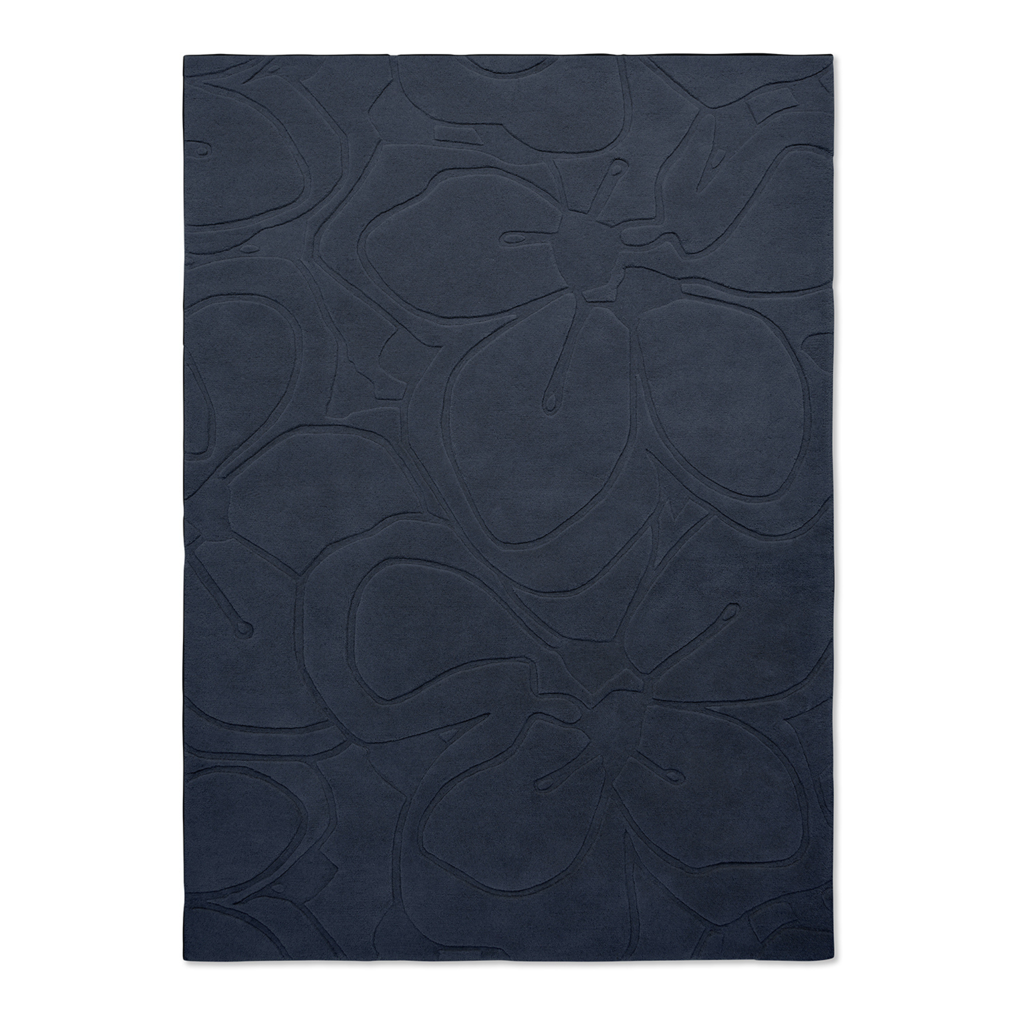 Romantic Magnolia rug navy blue