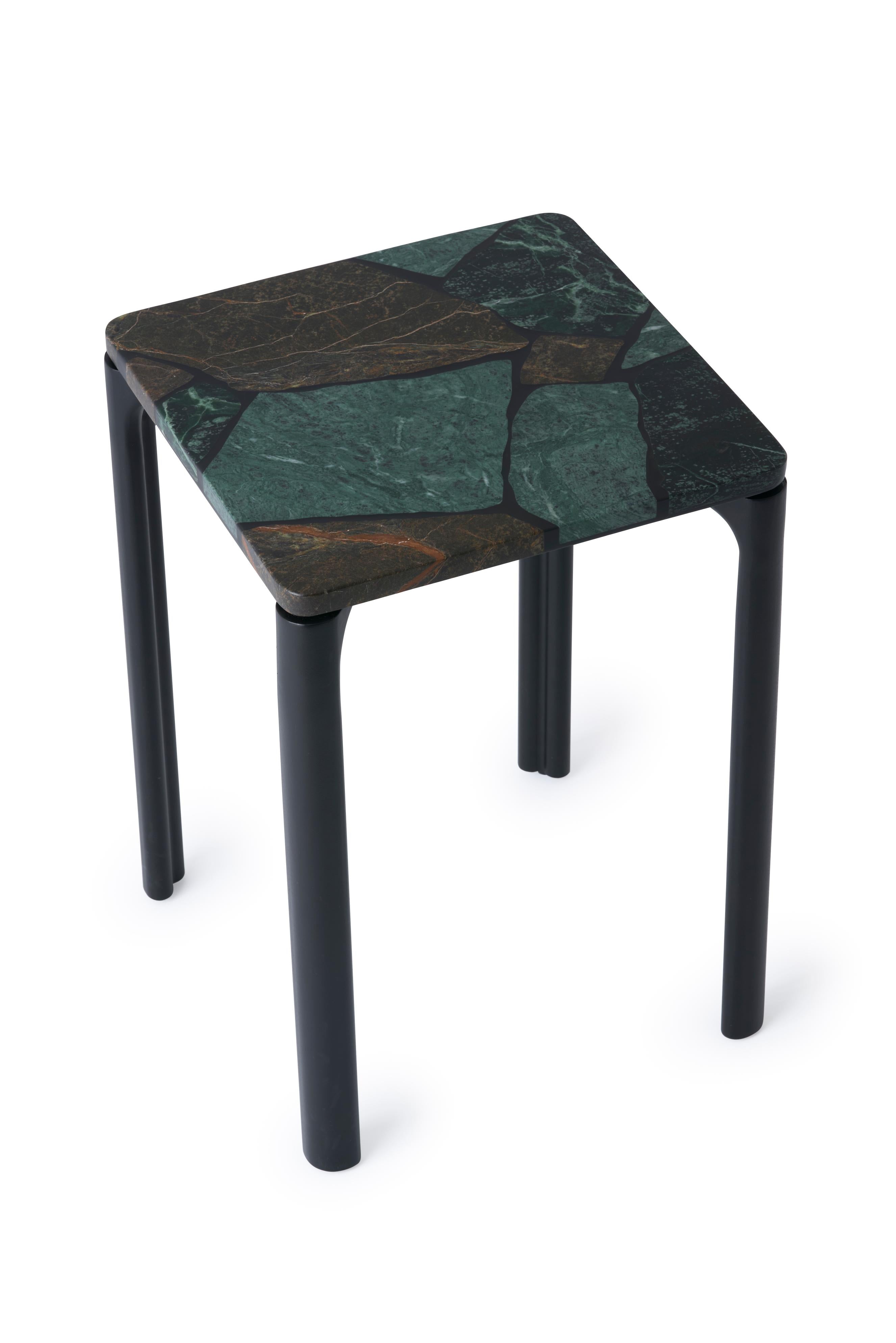 SMASH Side Table in Green Marble