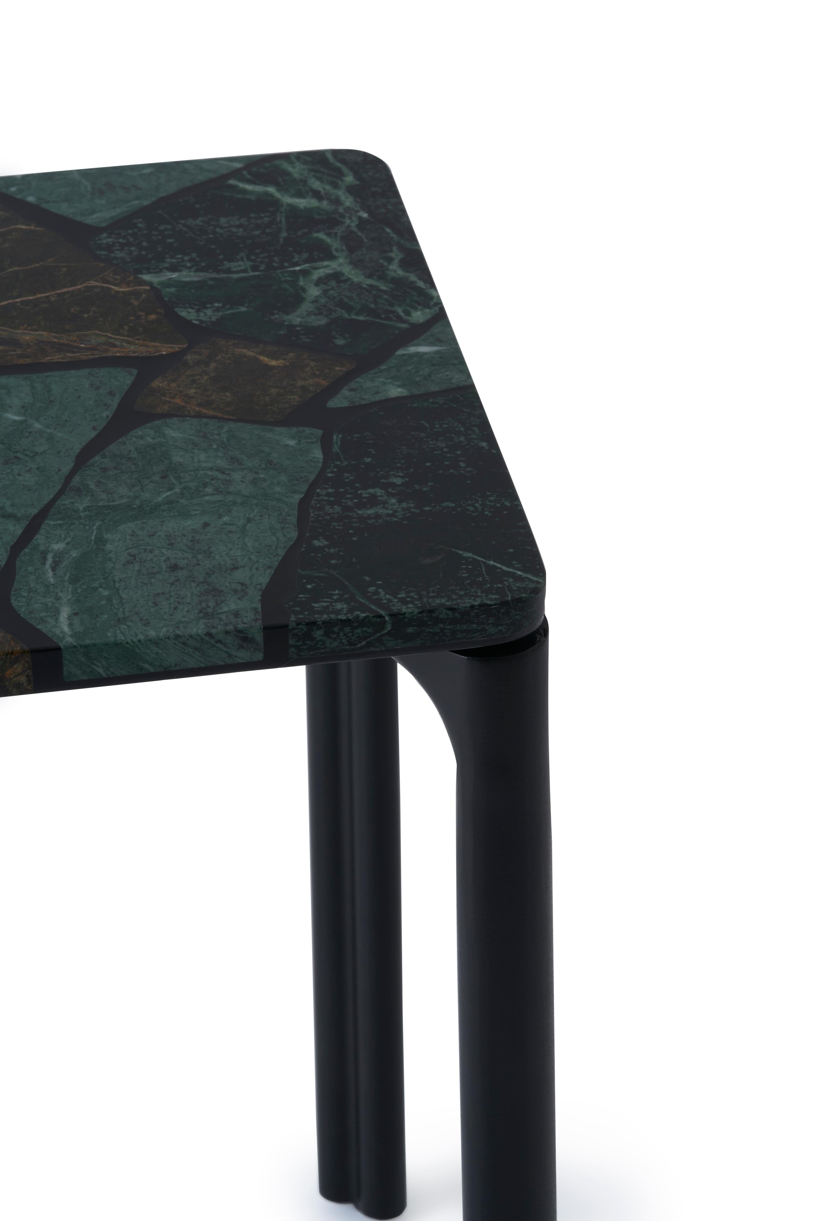 SMASH Side Table in Green Marble