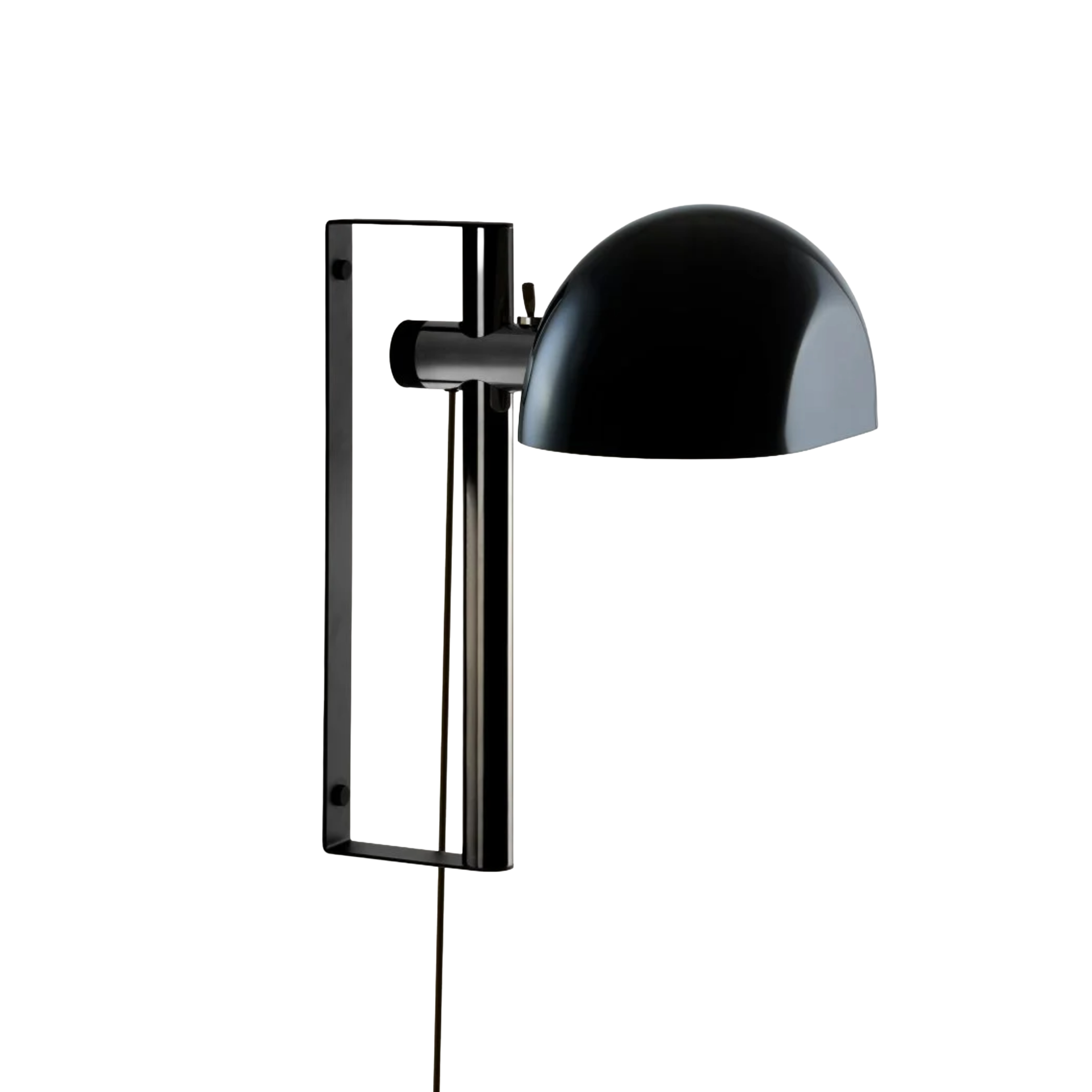 Adjustable Wall Lamp LAURO with Black Shade and Dark Brown Base
