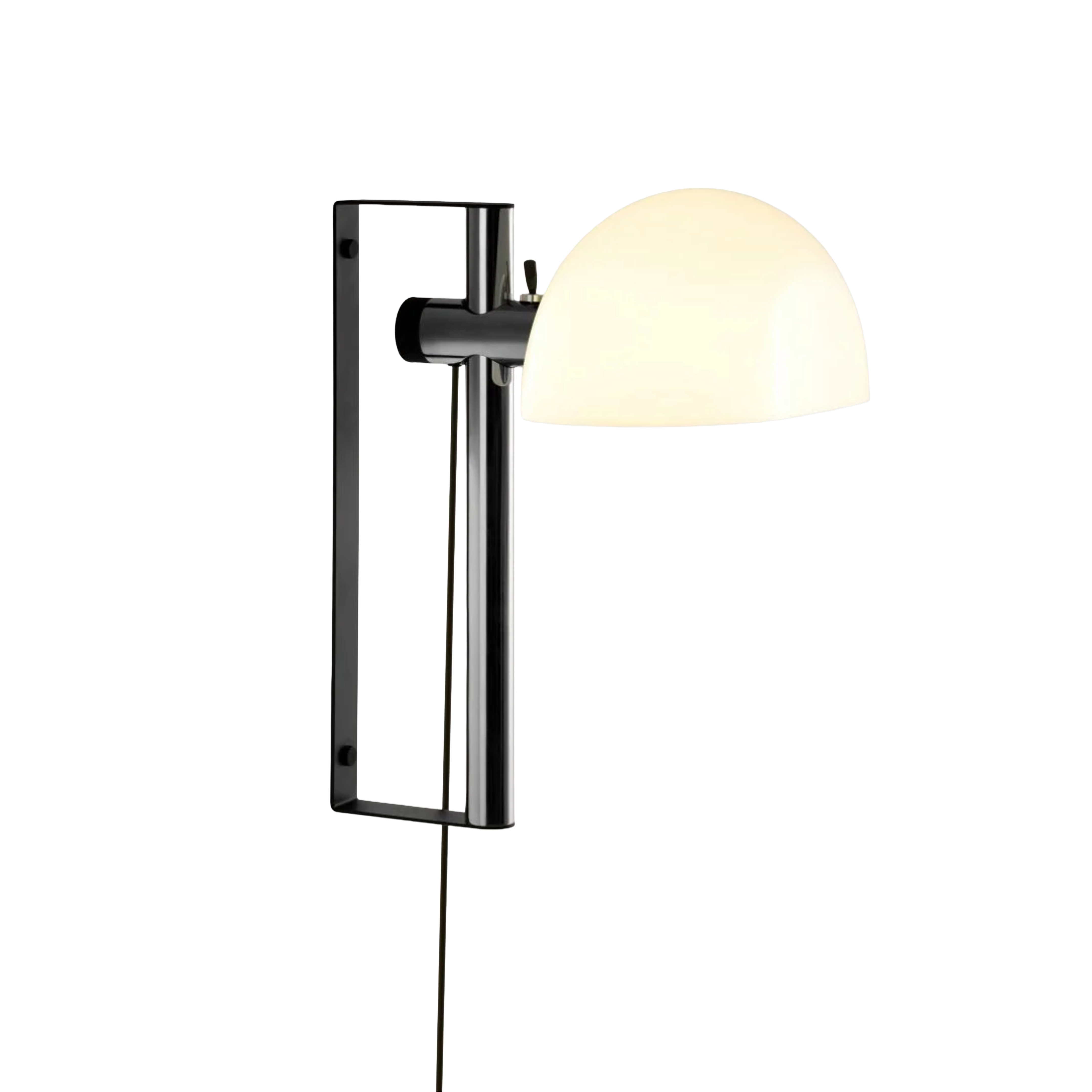 Adjustable Wall Lamp LAURO with White Shade and Dark Brown Base
