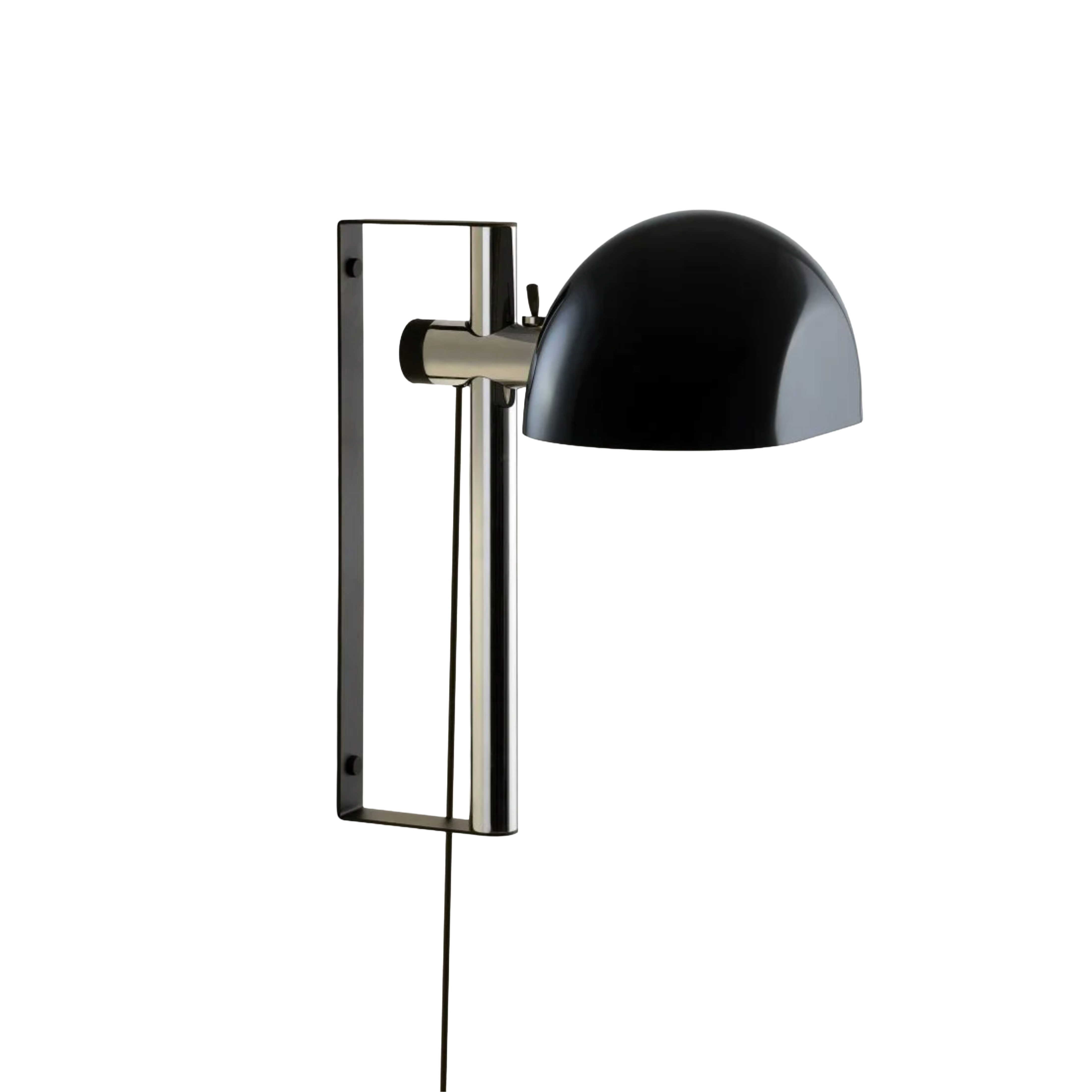 Adjustable Wall Lamp LAURO with Black Shade and Steel Base