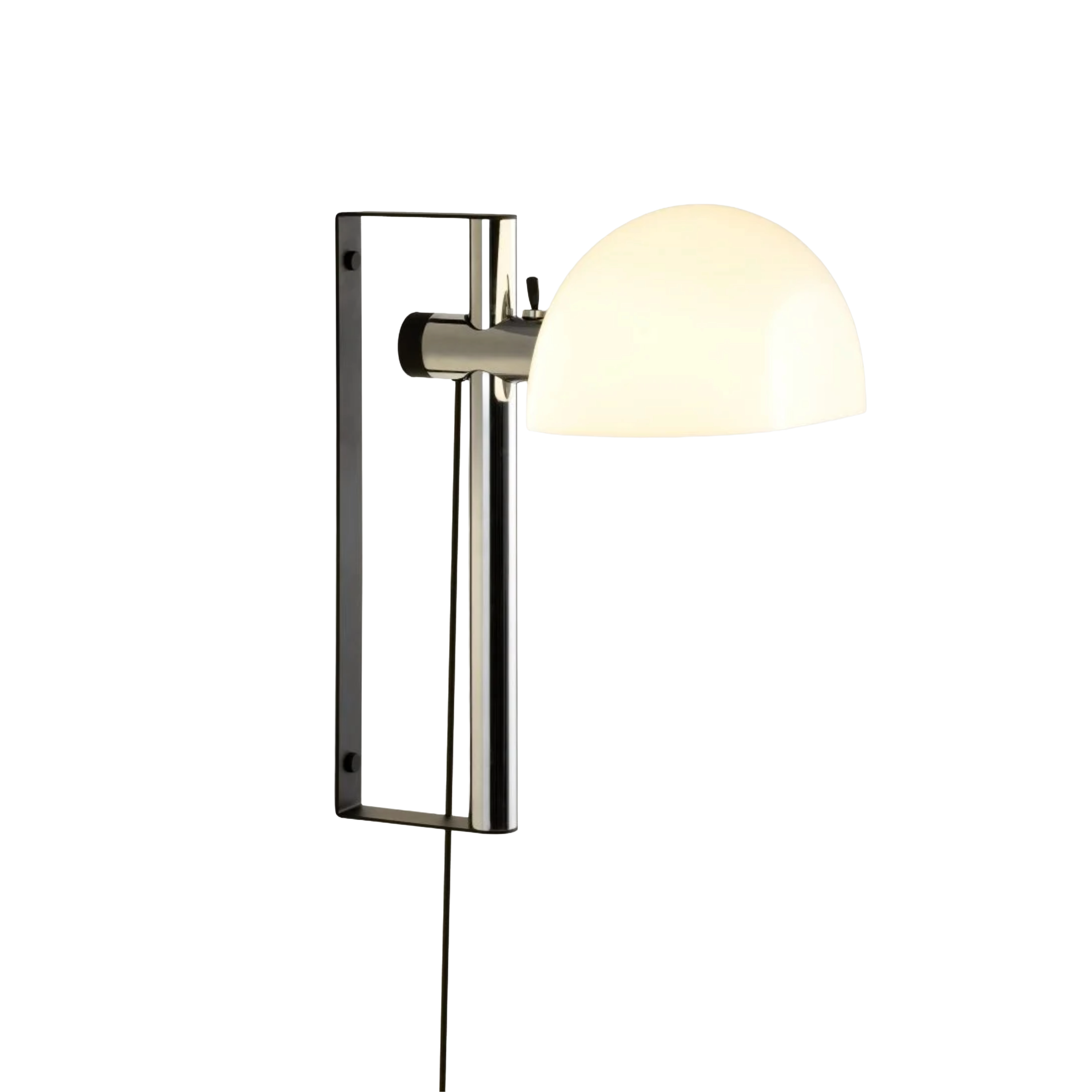 Adjustable Wall Lamp LAURO with White Shade and Steel Base