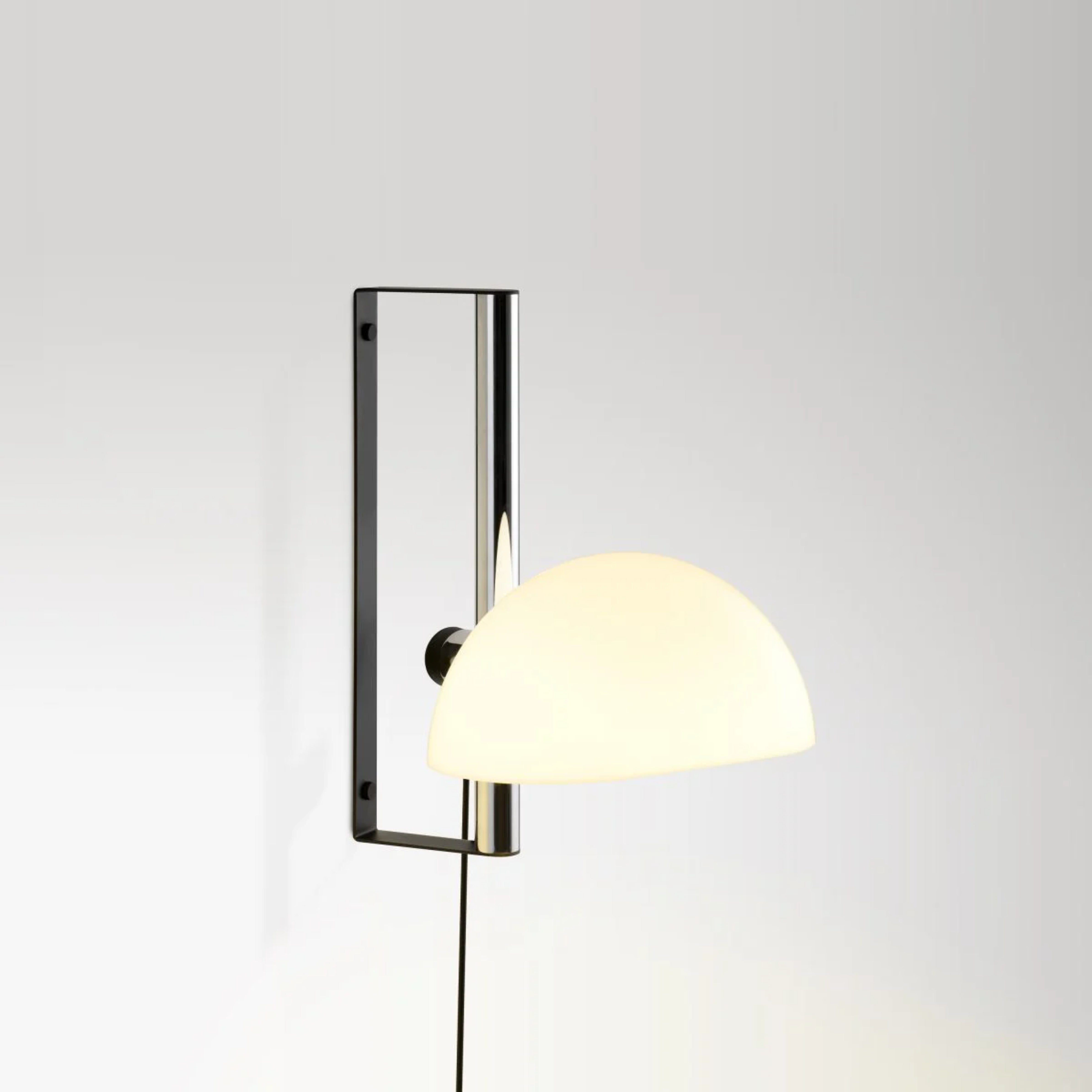 Adjustable Wall Lamp LAURO with White Shade and Dark Brown Base