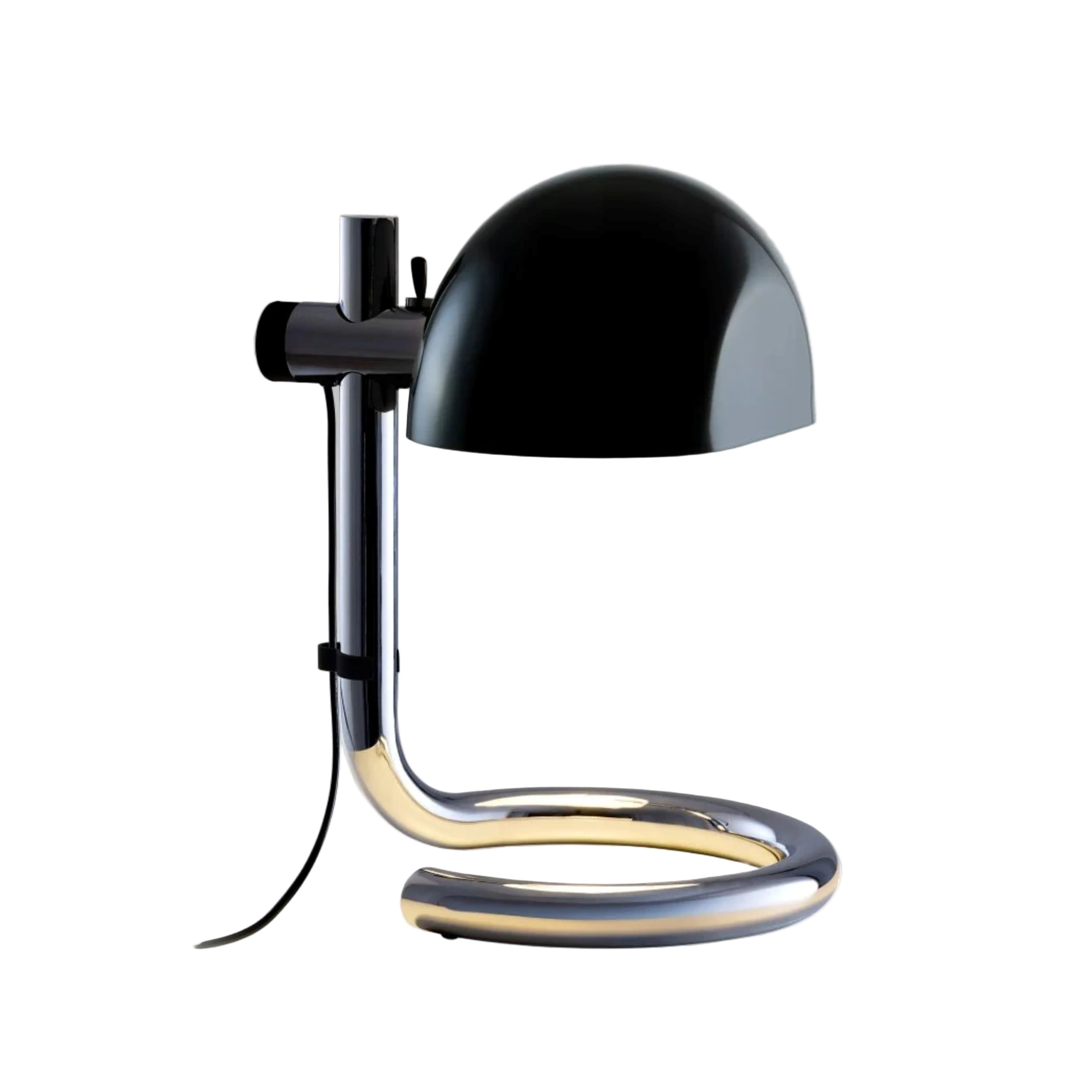 LAURO Table Lamp with Black Shade and Steel Base