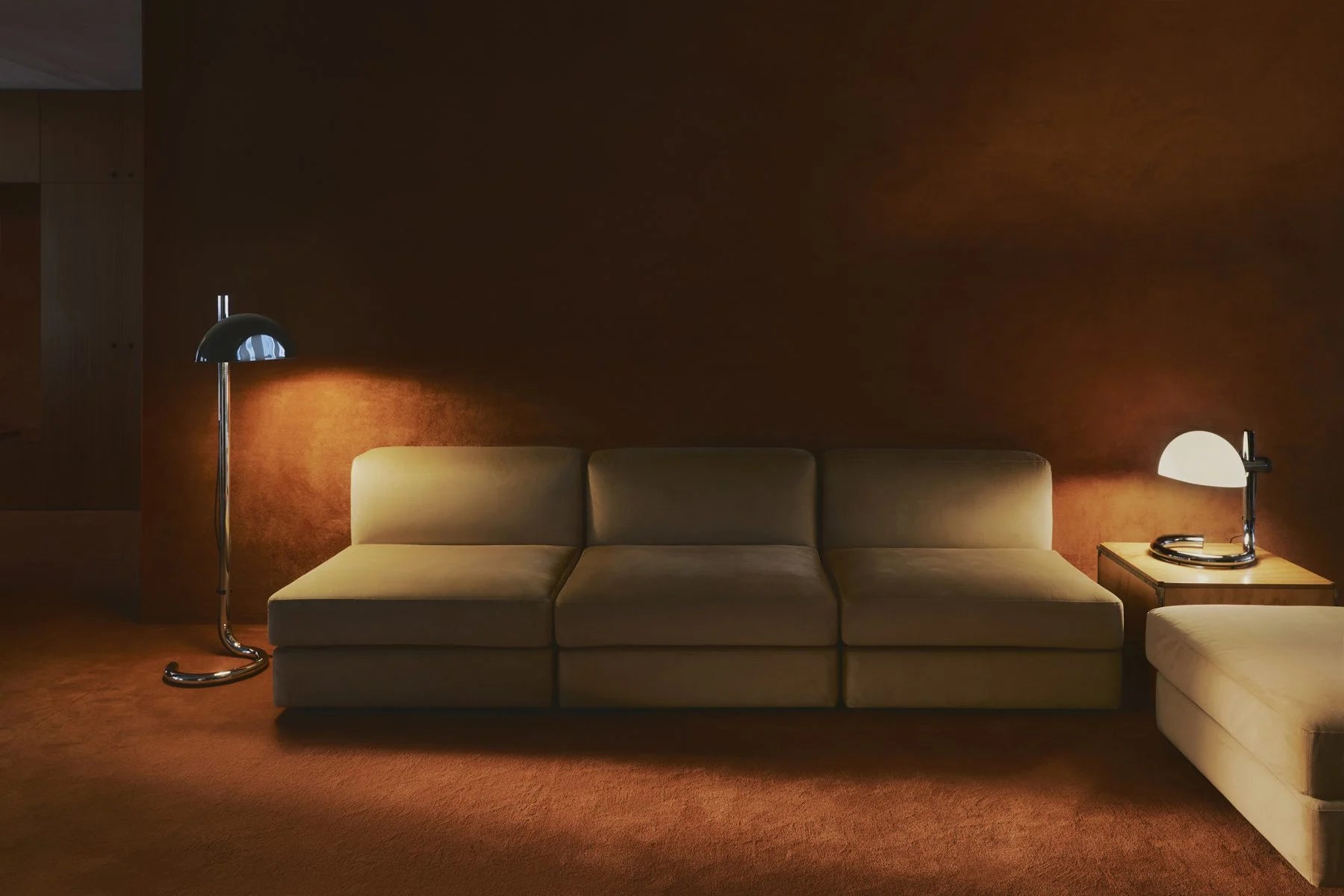 LAURO Floor Lamp with Black Shade and Dark Brown Base