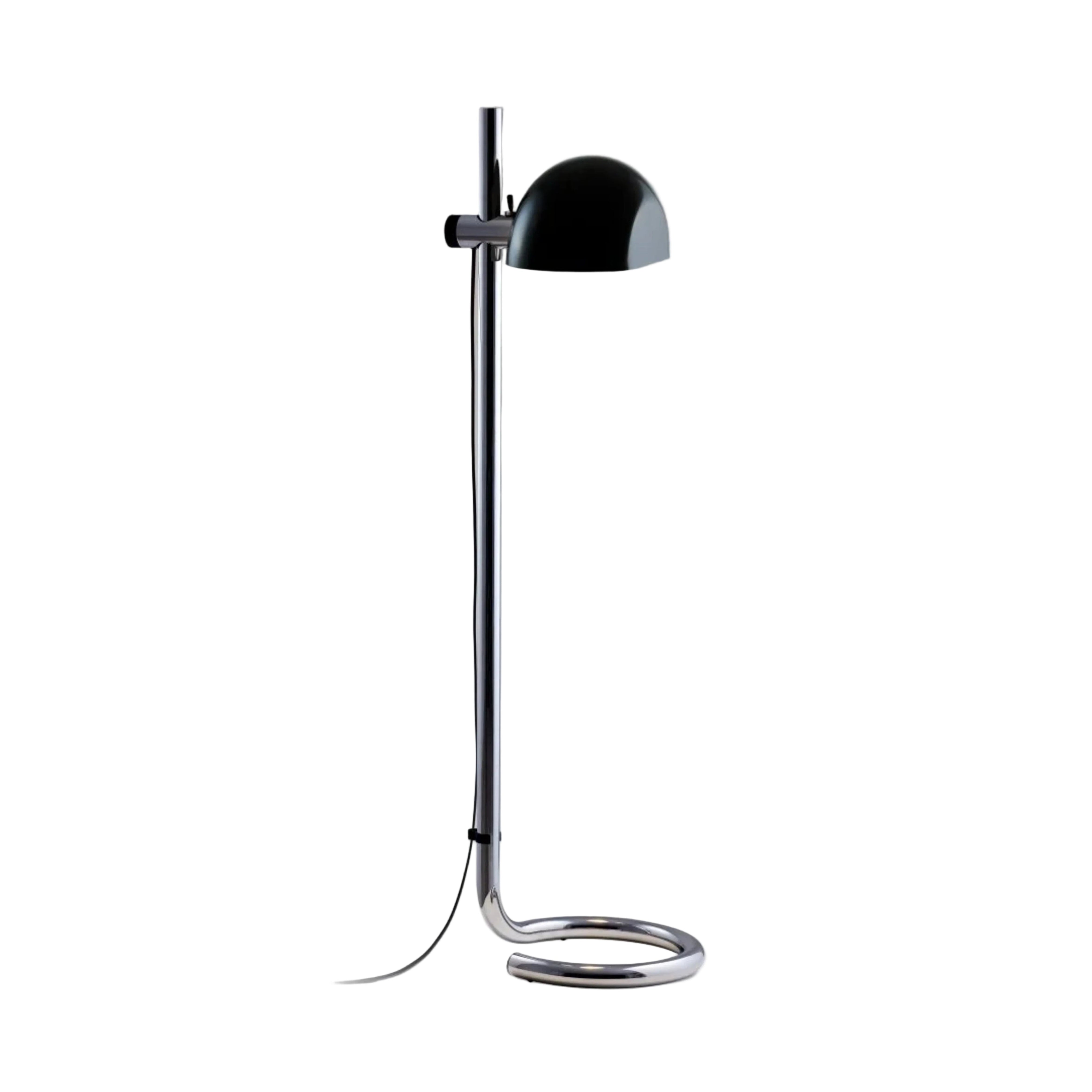 LAURO Floor Lamp with Black Shade and Steel Base