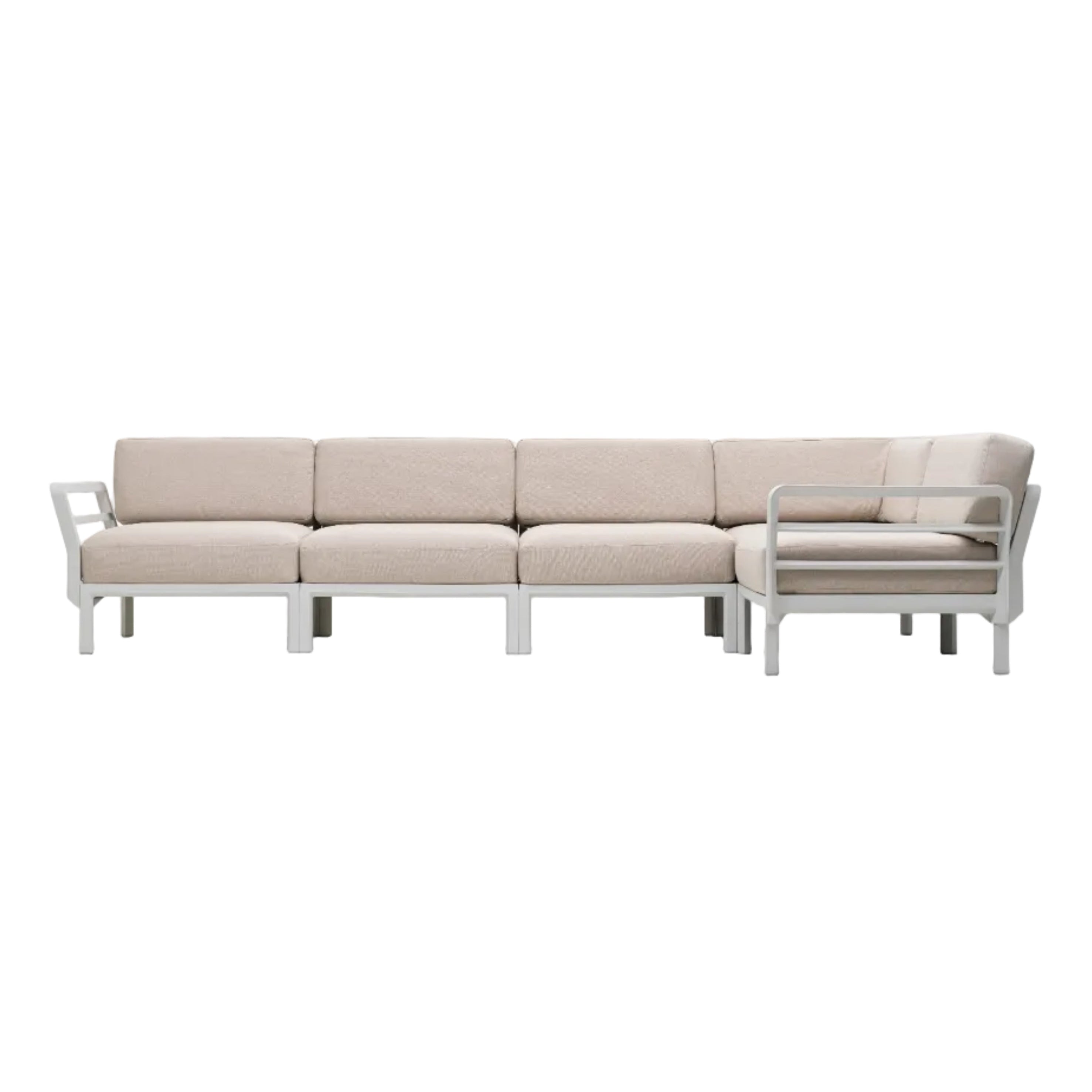 MAXIMO 5 Pearl Modular Outdoor Corner Sofa with Chalk Base